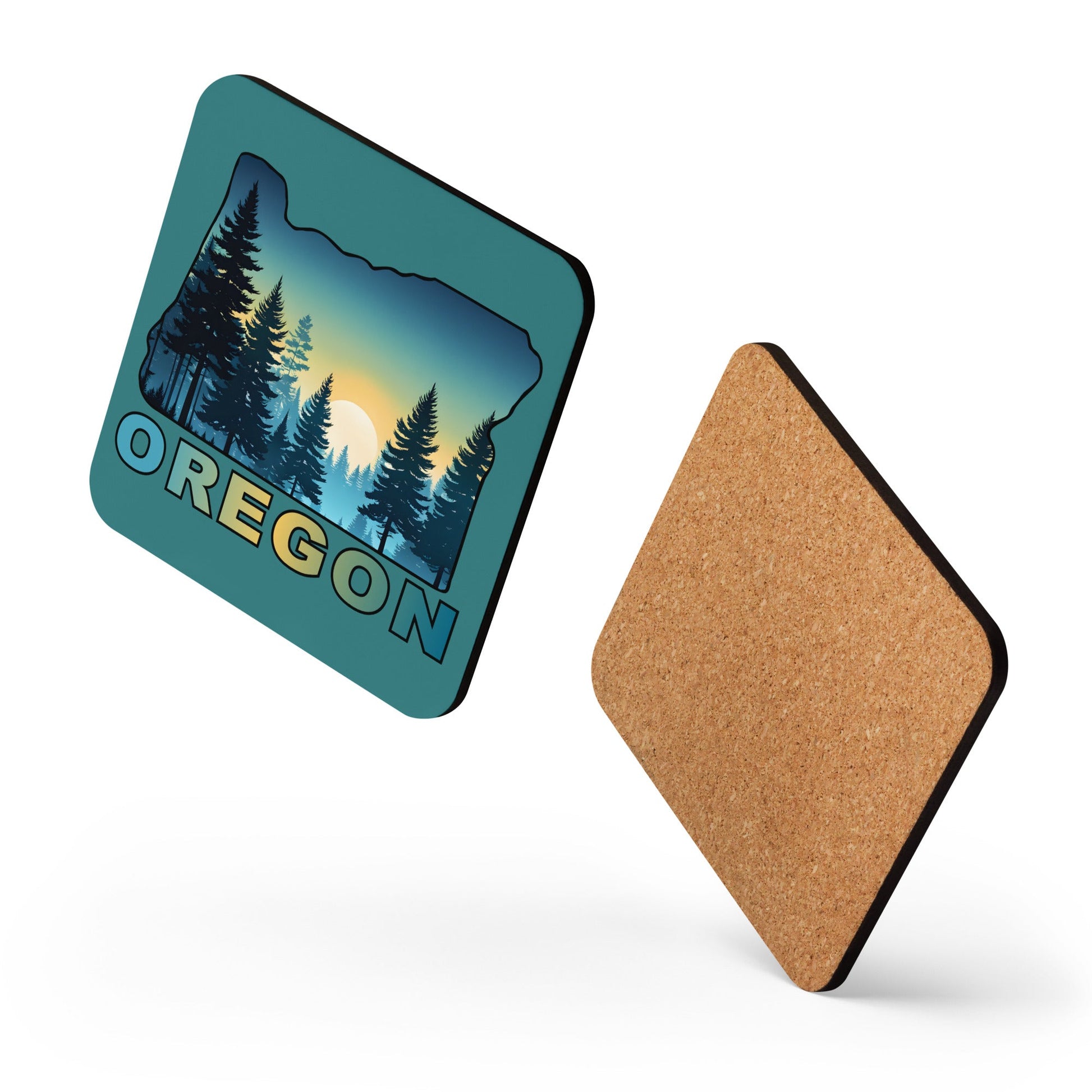 Oregon Sunset Forest II Cork - Back Coaster - Coasters - Discovery Co.