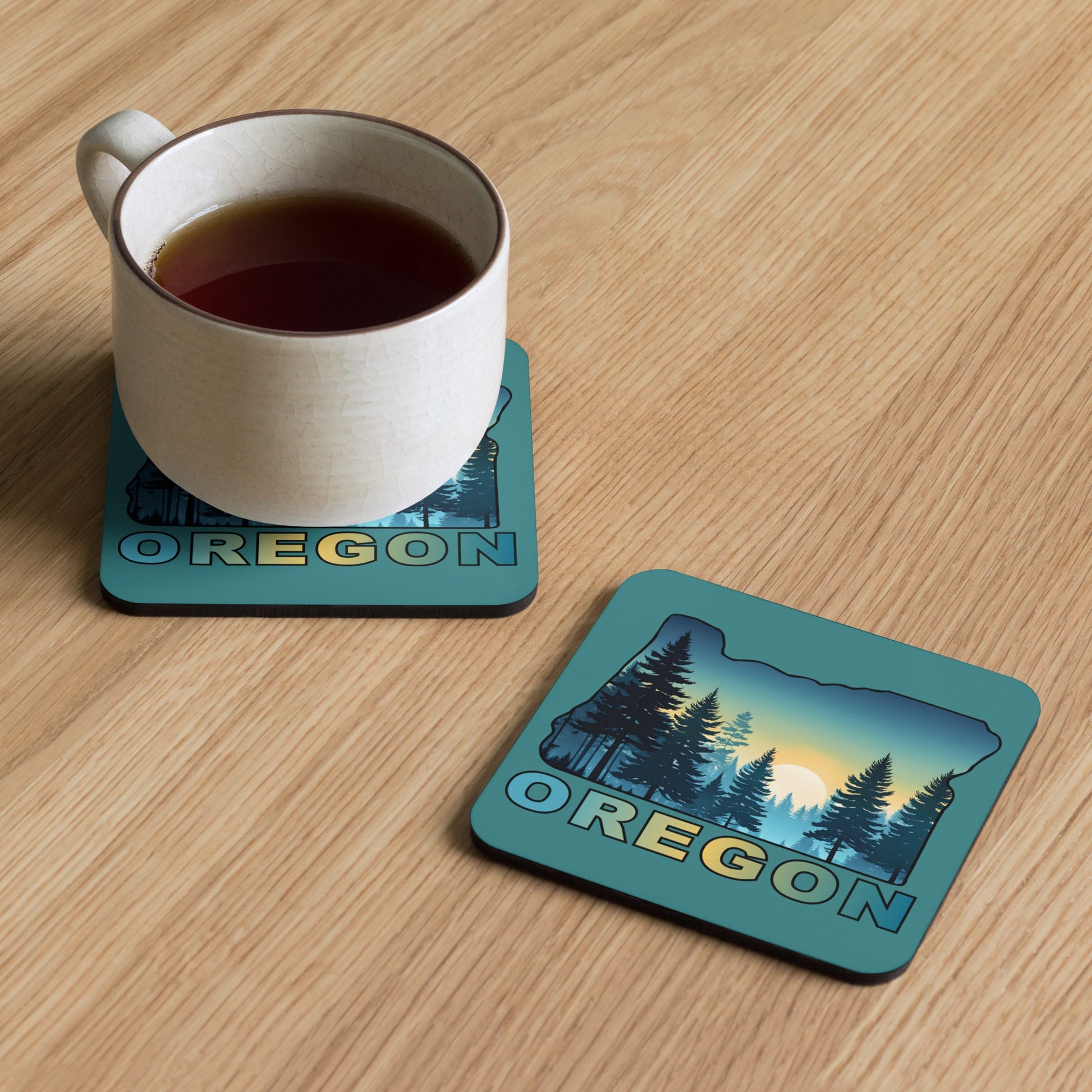 Oregon Sunset Forest II Cork - Back Coaster - Coasters - Discovery Co.