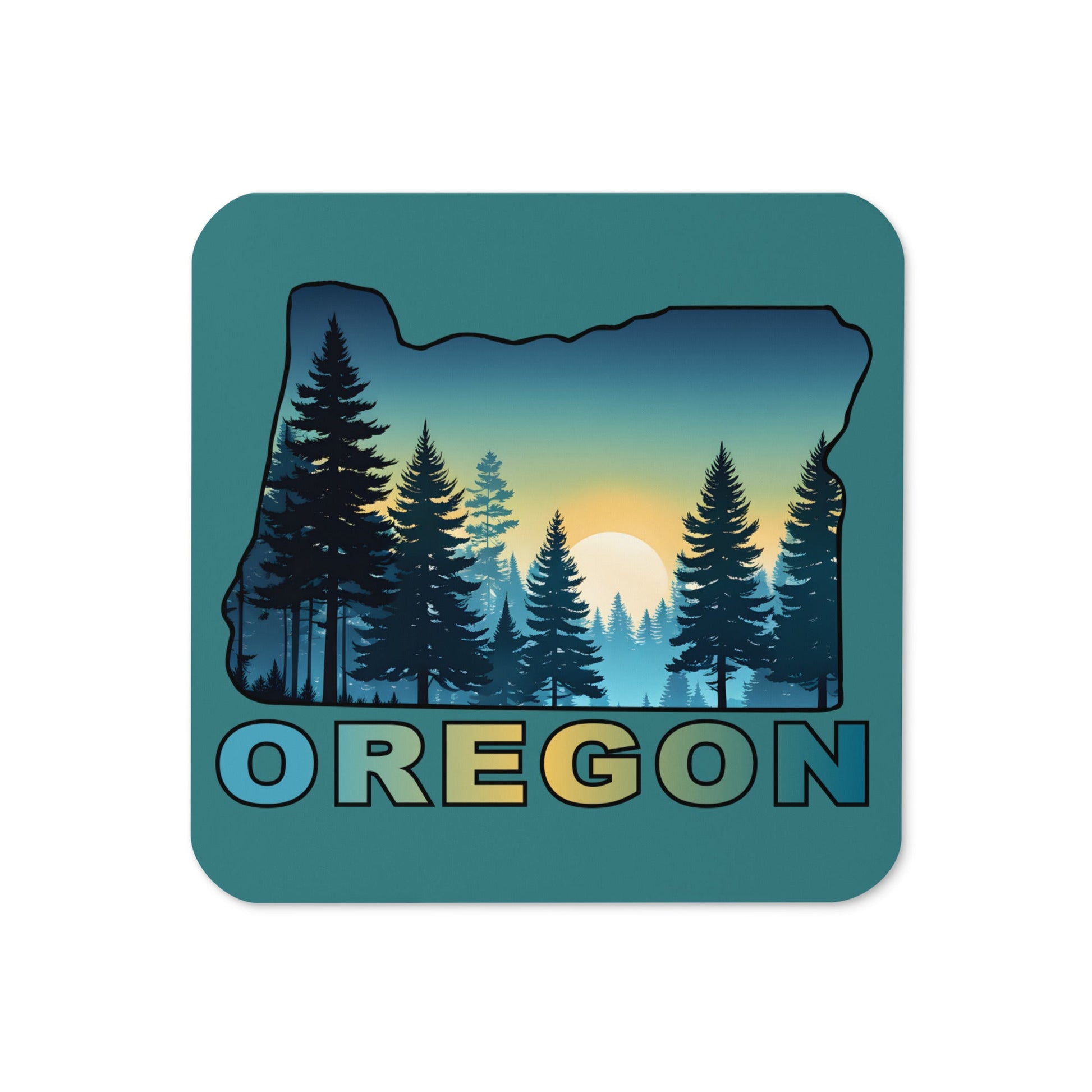 Oregon Sunset Forest II Cork - Back Coaster - Coasters - Discovery Co.