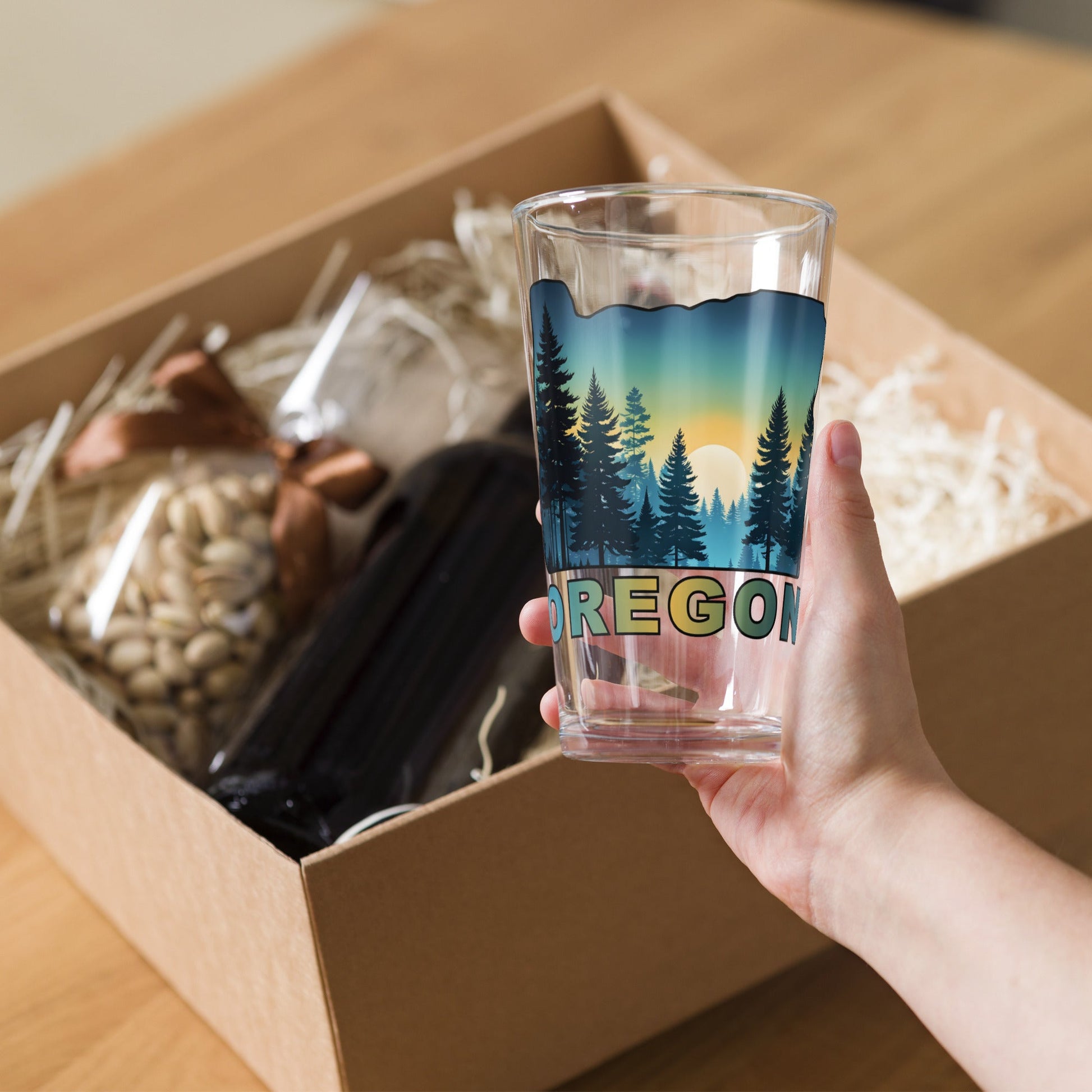 Oregon Sunset Forest II Pint Glass - Beer Glass - Discovery Co.