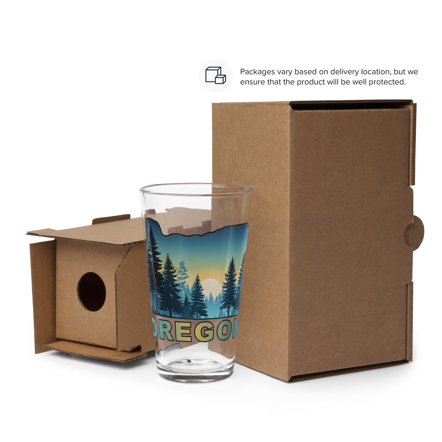 Oregon Sunset Forest II Pint Glass - Beer Glass - Discovery Co.