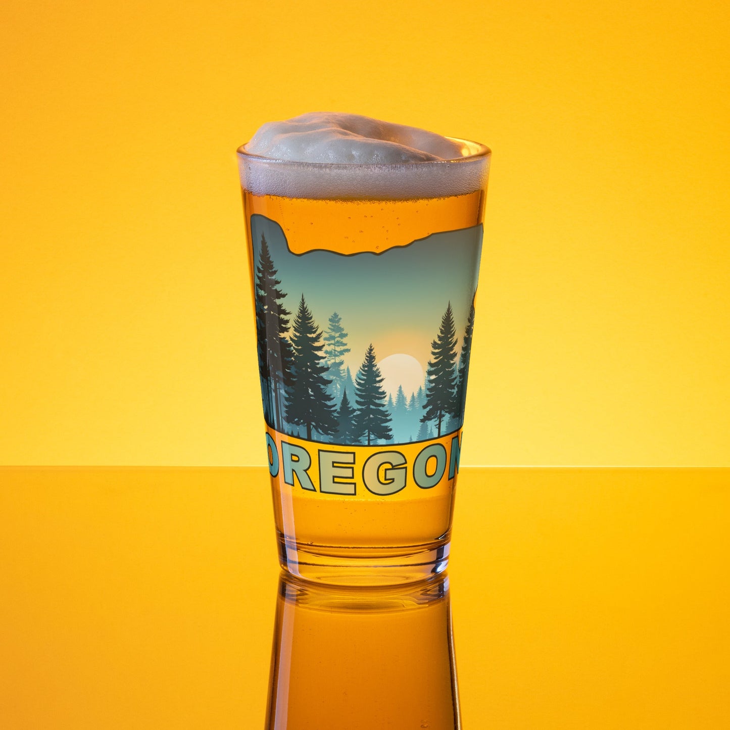 Oregon Sunset Forest II Pint Glass - Beer Glass - Discovery Co.