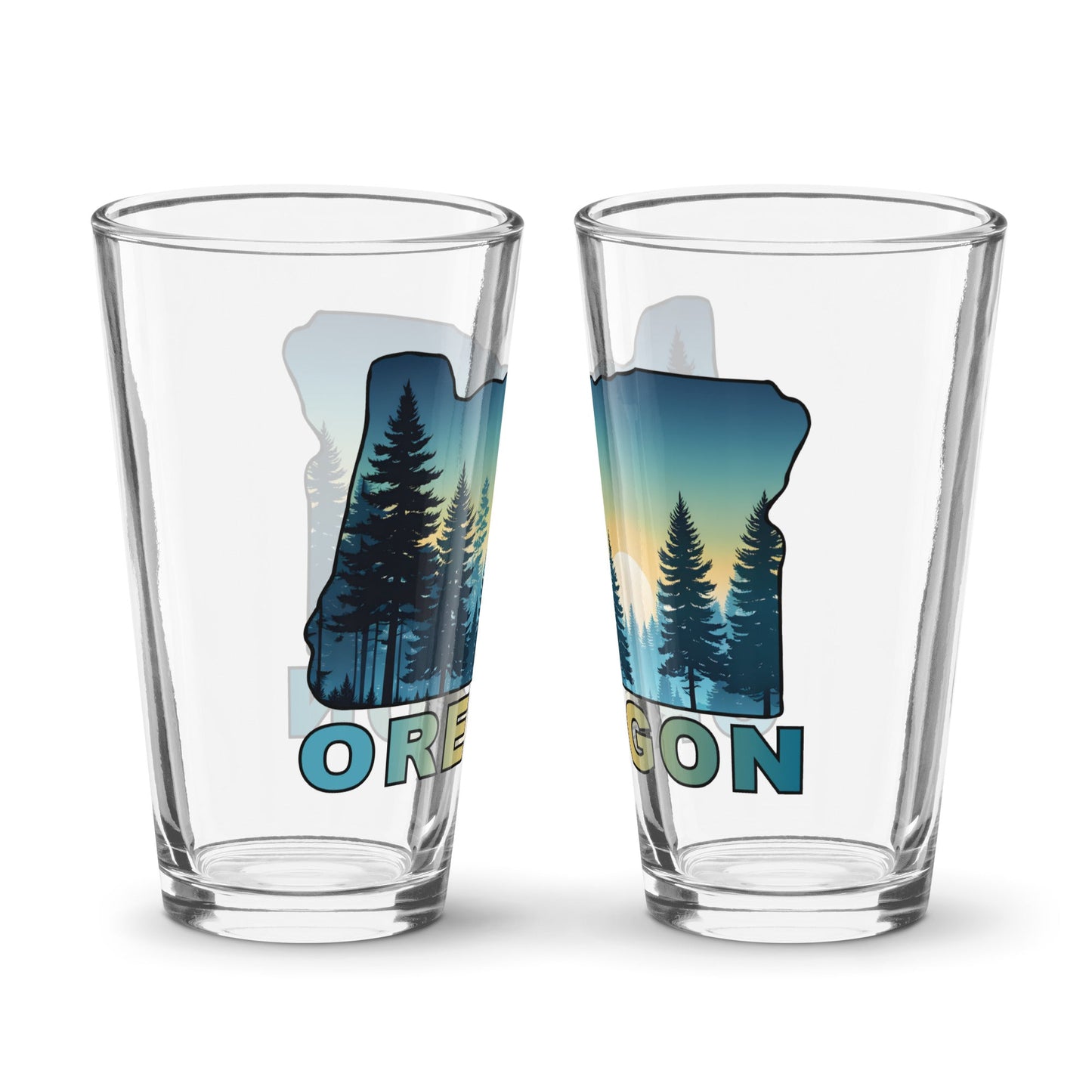 Oregon Sunset Forest II Pint Glass - Beer Glass - Discovery Co.