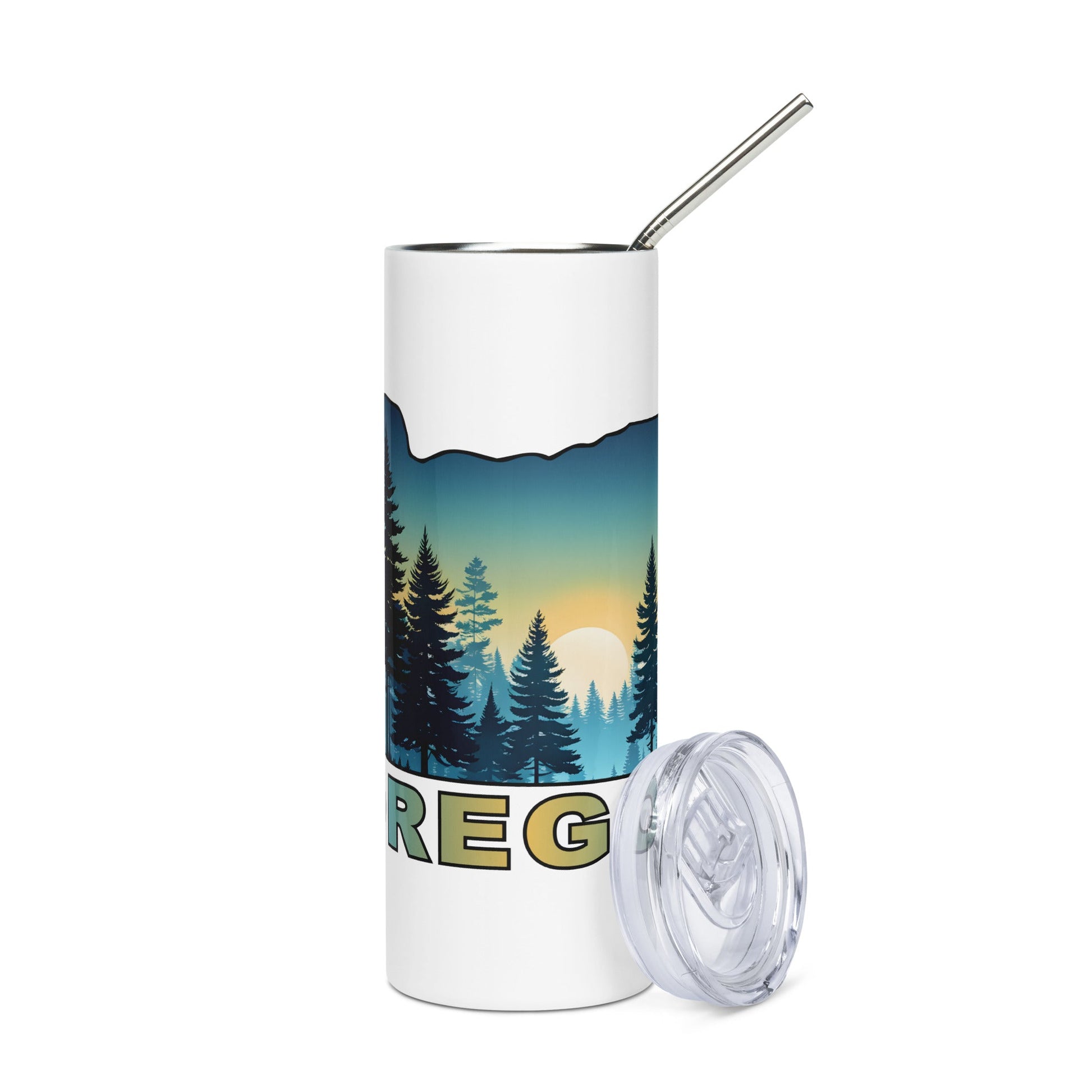 Oregon Sunset Forest II Stainless Steel Tumbler - Steel Tumbler - Discovery Co.