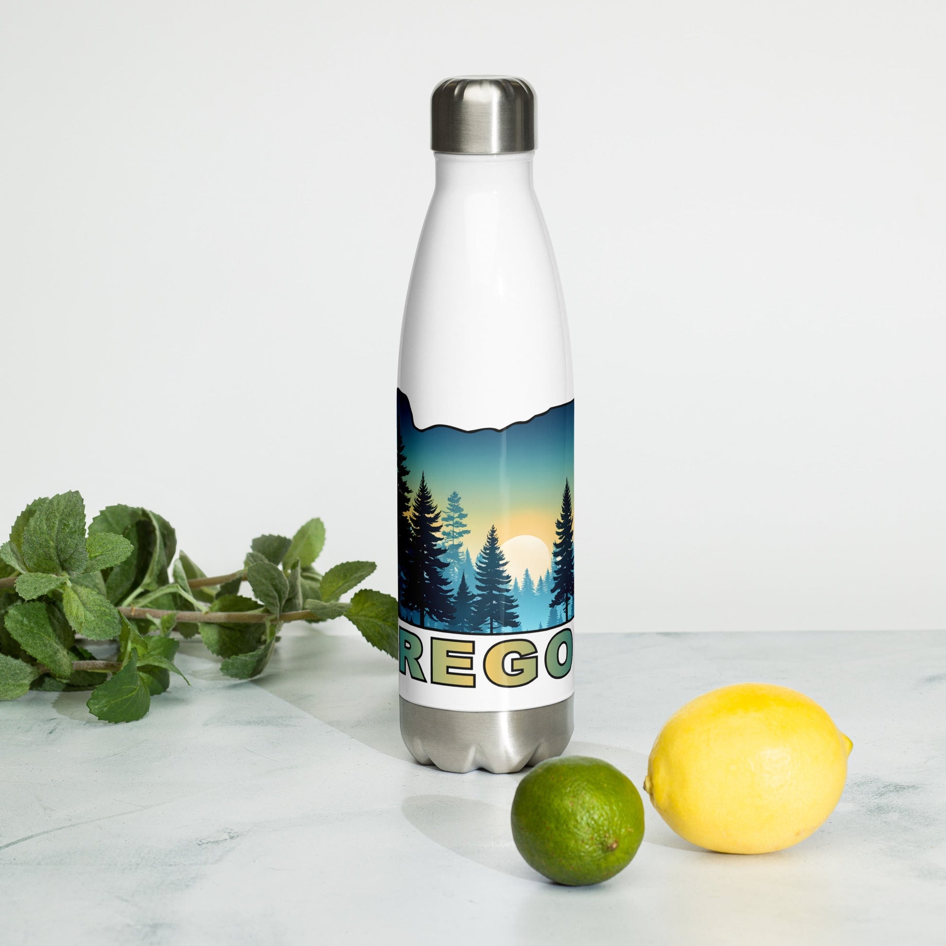 Oregon Sunset Forest II Stainless Steel Water Bottle - Stainless Steel Water Bottle - Discovery Co.