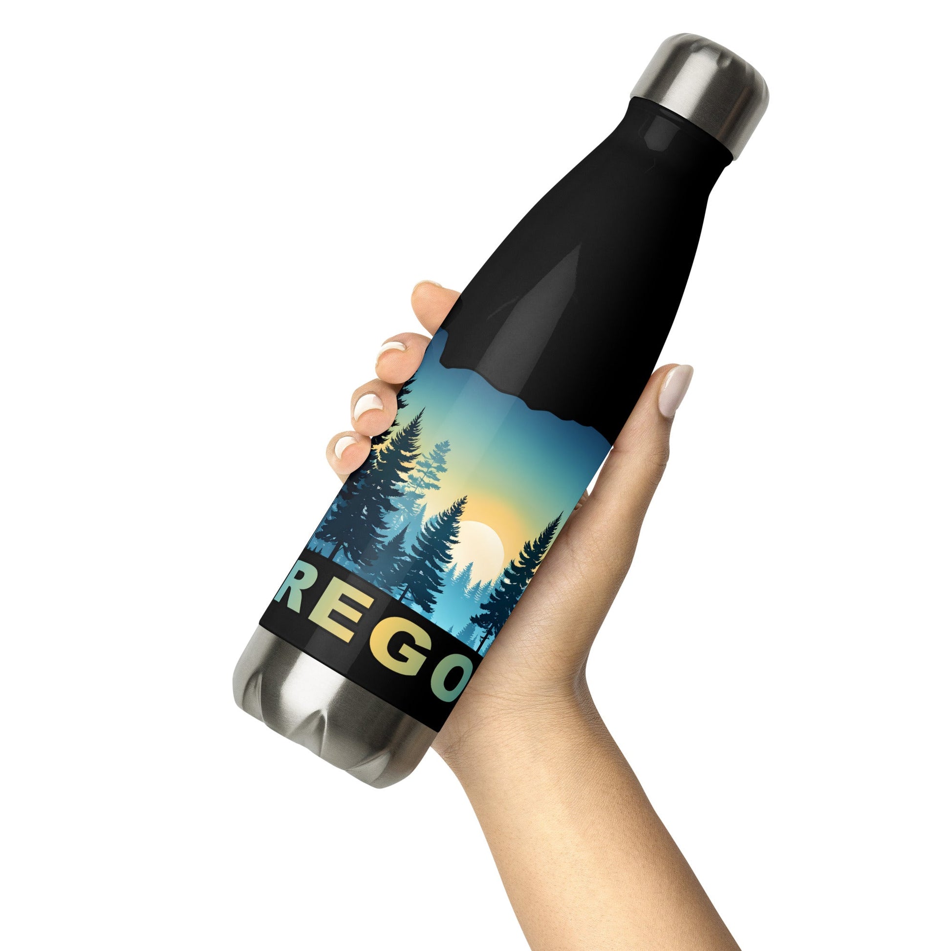 Oregon Sunset Forest II Stainless Steel Water Bottle - Stainless Steel Water Bottle - Discovery Co.