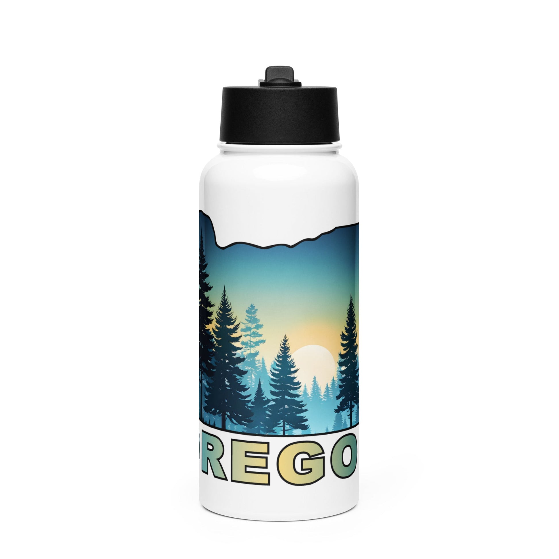 Oregon Sunset Forest II Stainless Steel Water Bottle With Straw Lid - Stainless Steel Water Bottle With Straw Lid - Discovery Co.