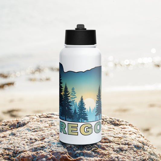 Oregon Sunset Forest II Stainless Steel Water Bottle With Straw Lid - Stainless Steel Water Bottle With Straw Lid - Discovery Co.
