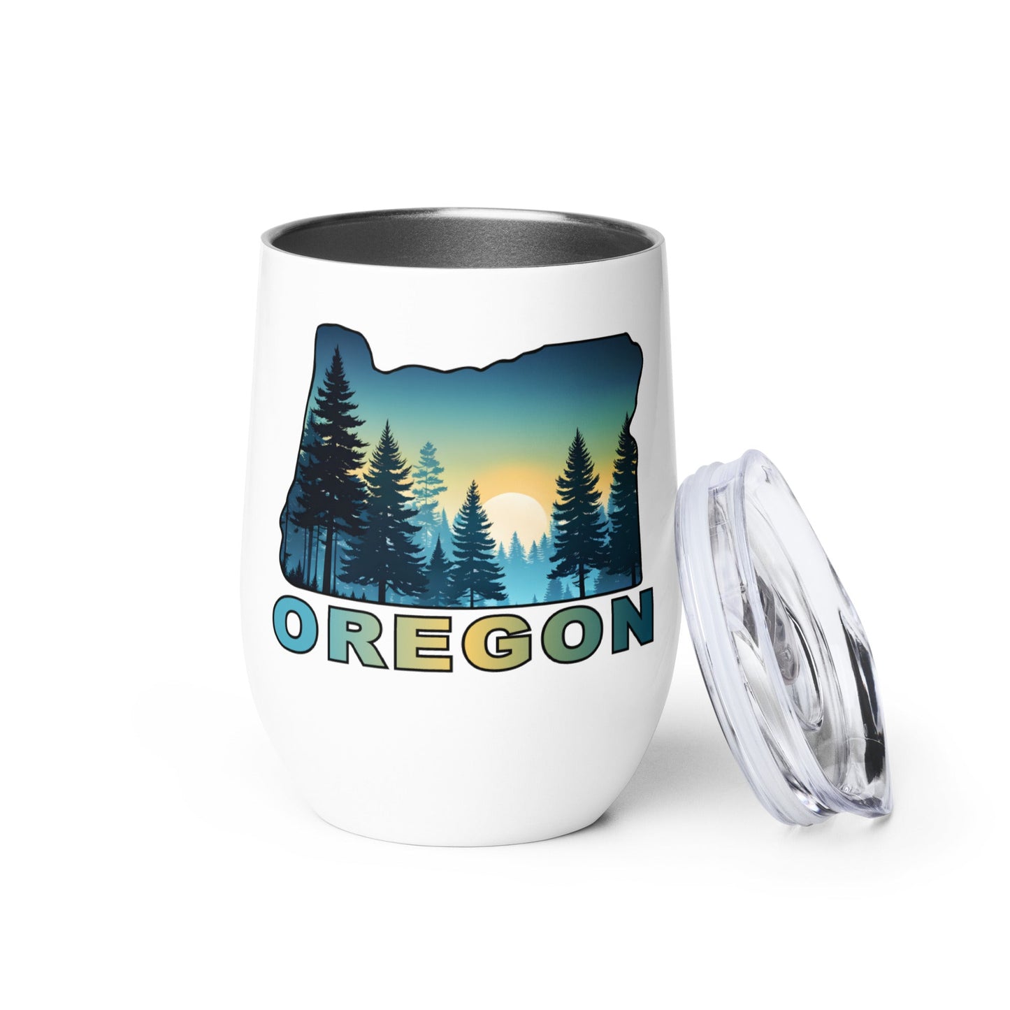 Oregon Sunset Forest II Stainless Steel Wine Tumbler - Steel Tumbler - Discovery Co.