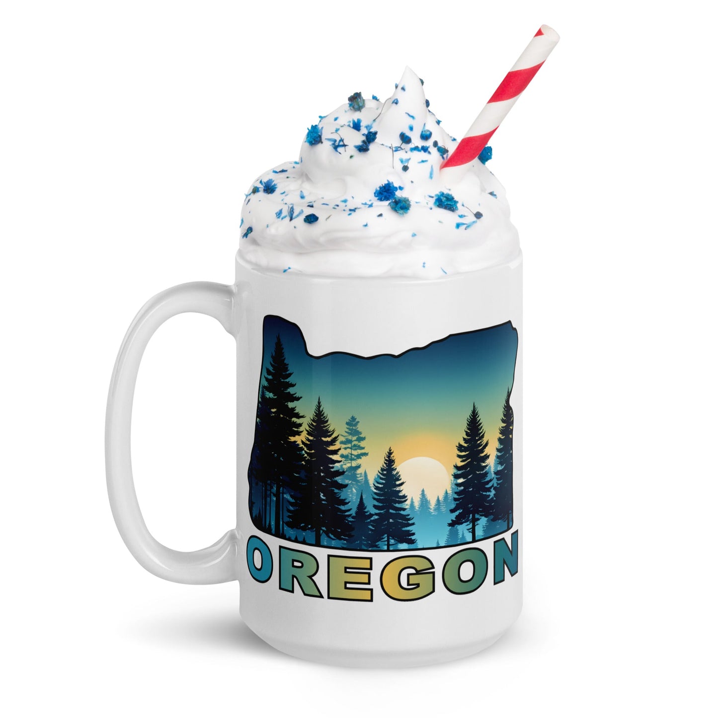 Oregon Sunset Forest II White Glossy Mug (11 oz, 15 oz, 20 oz) - Mugs - Discovery Co.