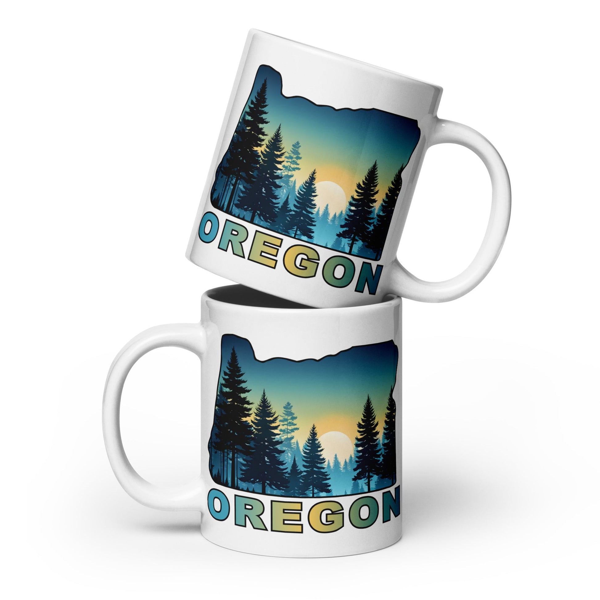 Oregon Sunset Forest II White Glossy Mug (11 oz, 15 oz, 20 oz) - Mugs - Discovery Co.