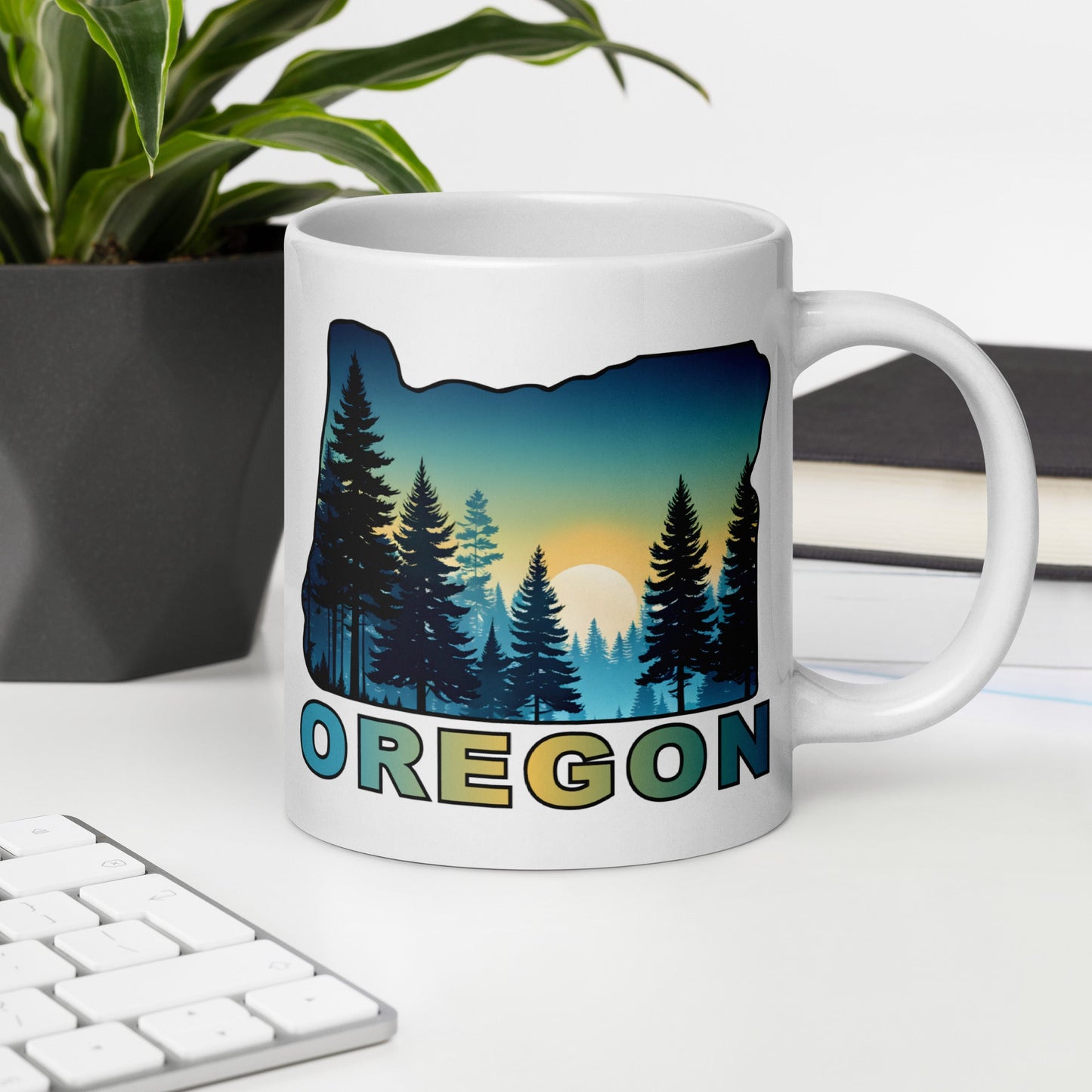 Oregon Sunset Forest II White Glossy Mug (11 oz, 15 oz, 20 oz) - Mugs - Discovery Co.