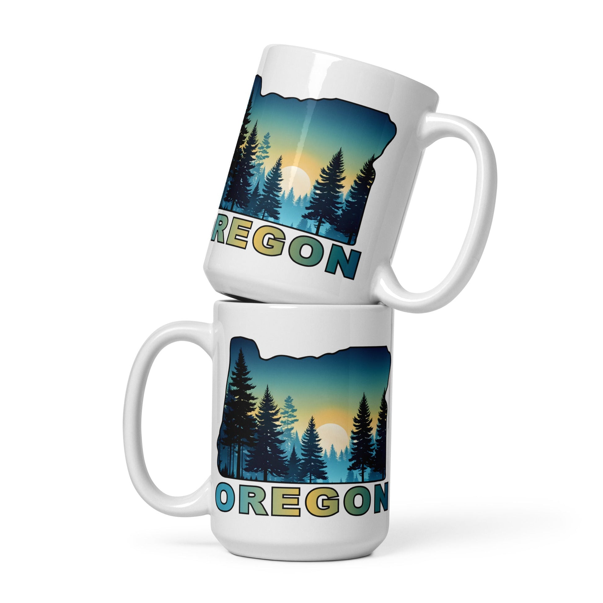 Oregon Sunset Forest II White Glossy Mug (11 oz, 15 oz, 20 oz) - Mugs - Discovery Co.