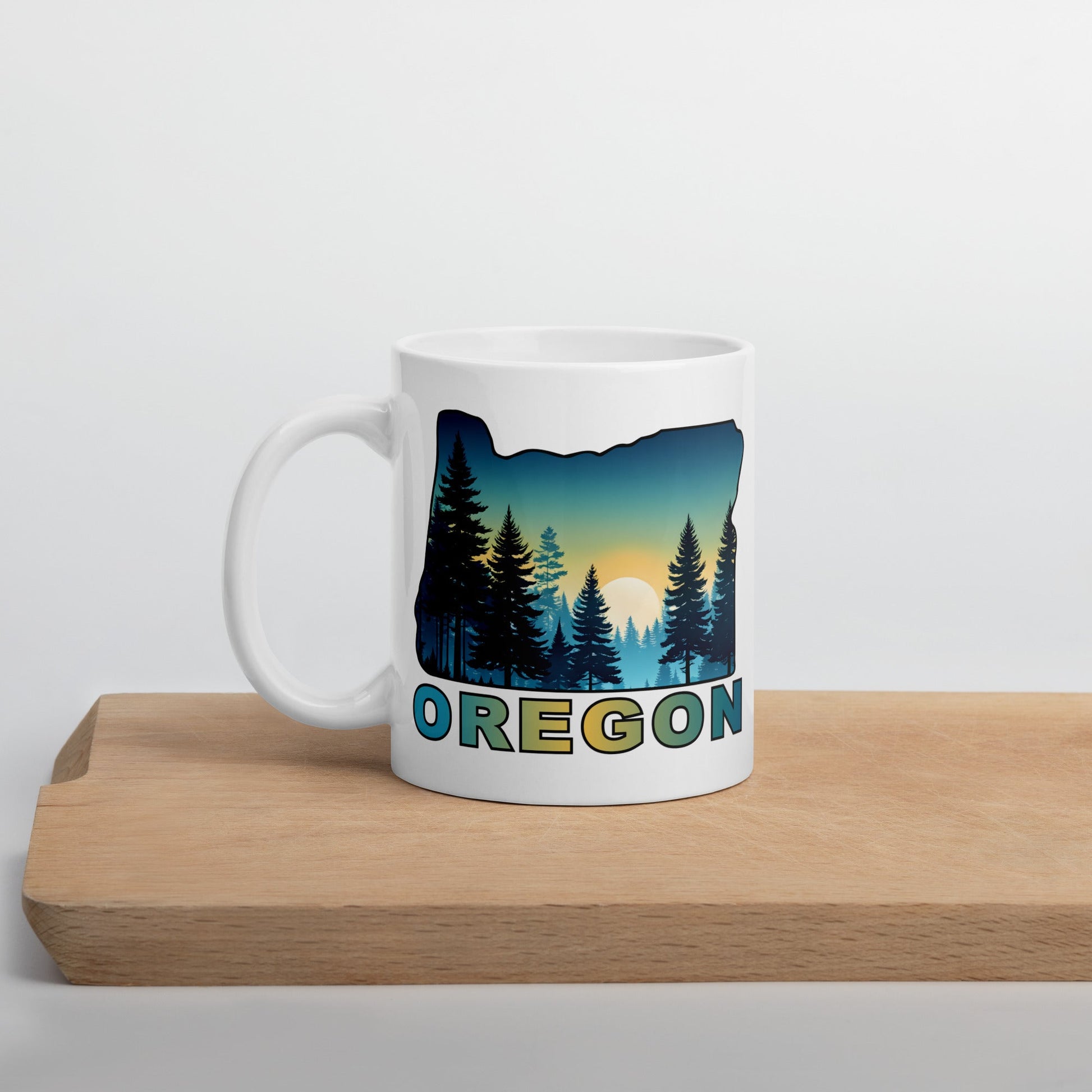 Oregon Sunset Forest II White Glossy Mug (11 oz, 15 oz, 20 oz) - Mugs - Discovery Co.