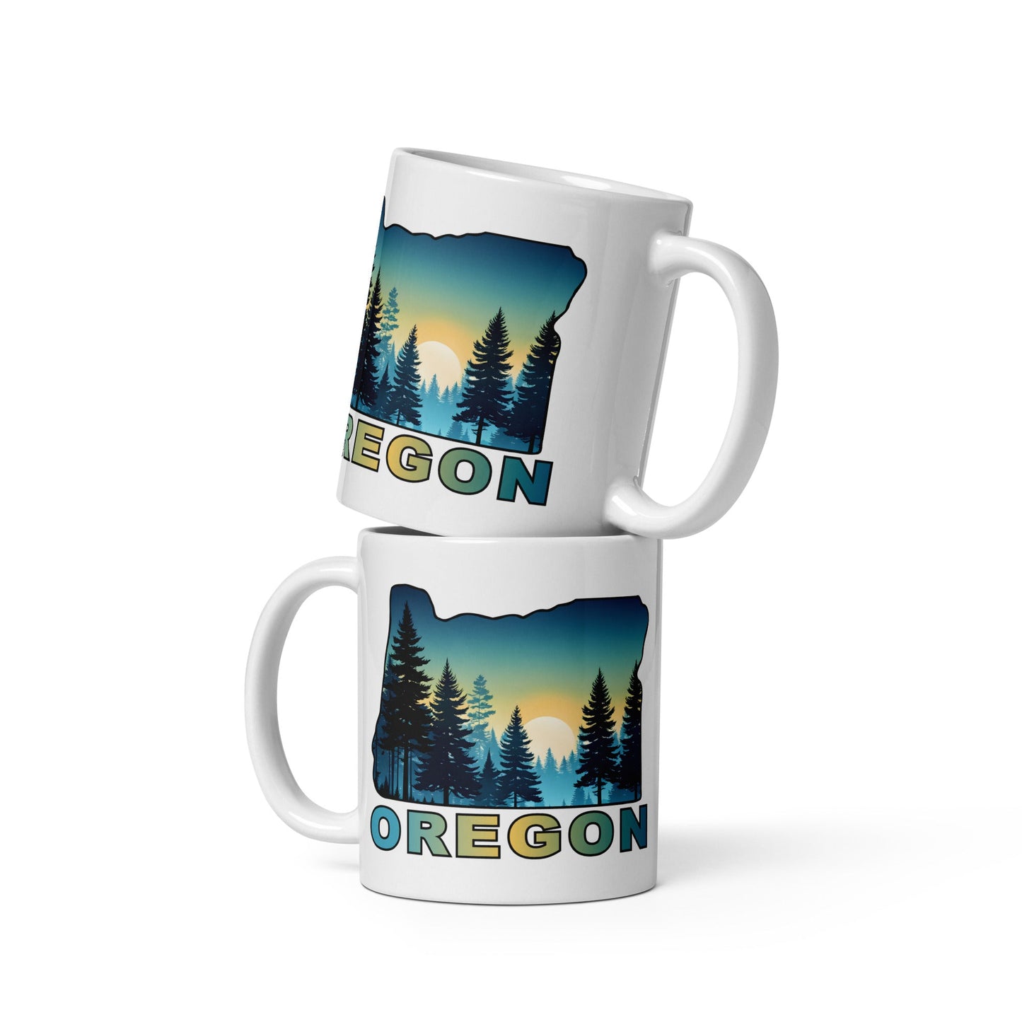 Oregon Sunset Forest II White Glossy Mug (11 oz, 15 oz, 20 oz) - Mugs - Discovery Co.