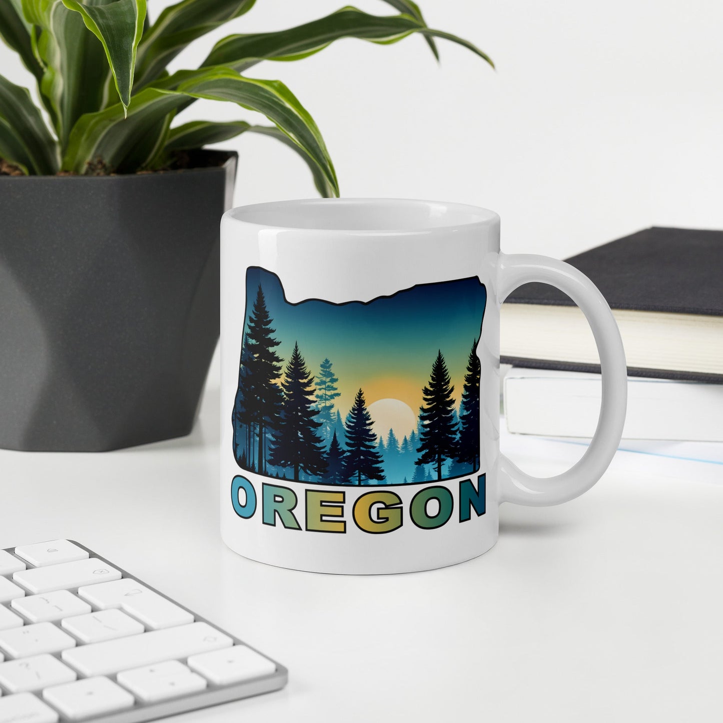 Oregon Sunset Forest II White Glossy Mug (11 oz, 15 oz, 20 oz) - Mugs - Discovery Co.
