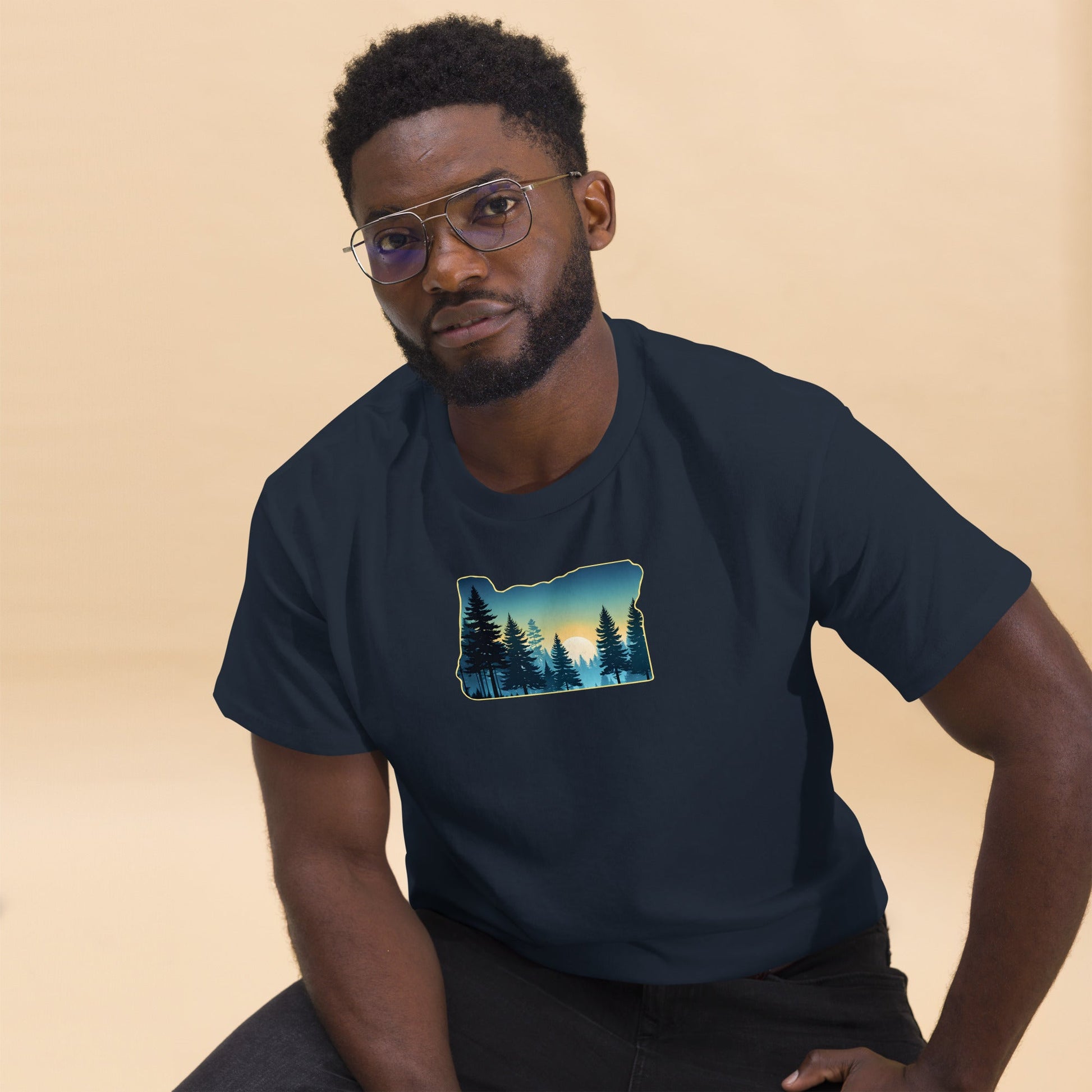 Oregon Sunset Forest Men's (Unisex) Classic Tee - Men's Shirts - Discovery Co.