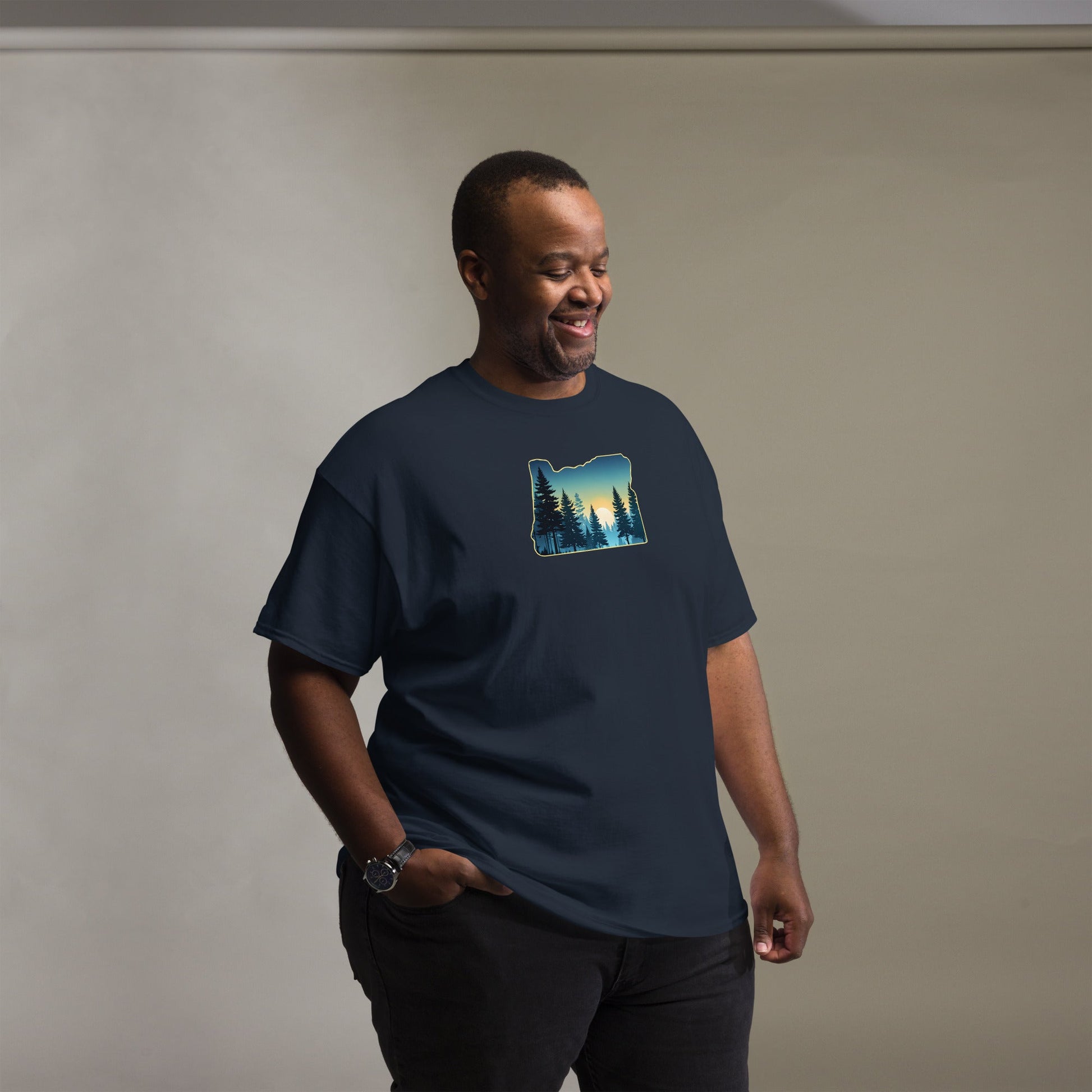 Oregon Sunset Forest Men's (Unisex) Classic Tee - Men's Shirts - Discovery Co.