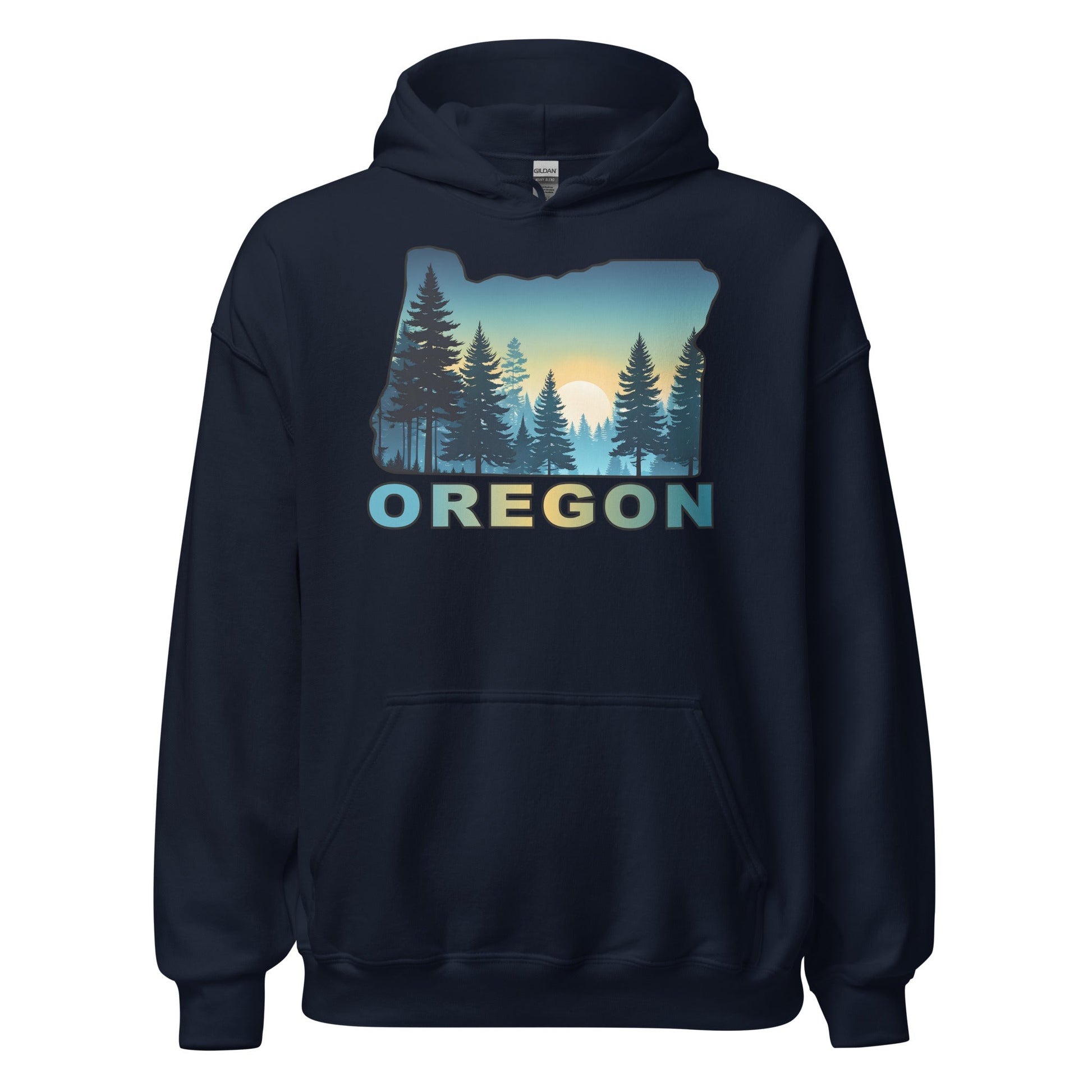 Oregon Sunset Forest Men's (Unisex) Hoodie - Discovery Co.
