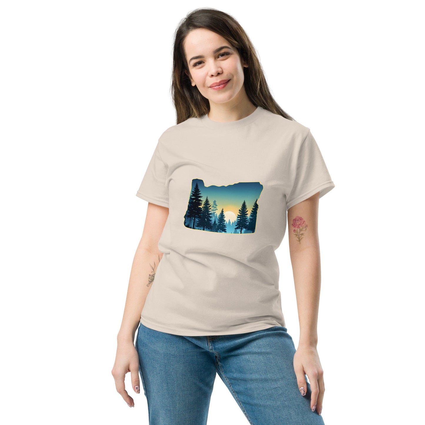 Oregon Sunset Forest Women's Classic Tee - Women's Shirts - Discovery Co.