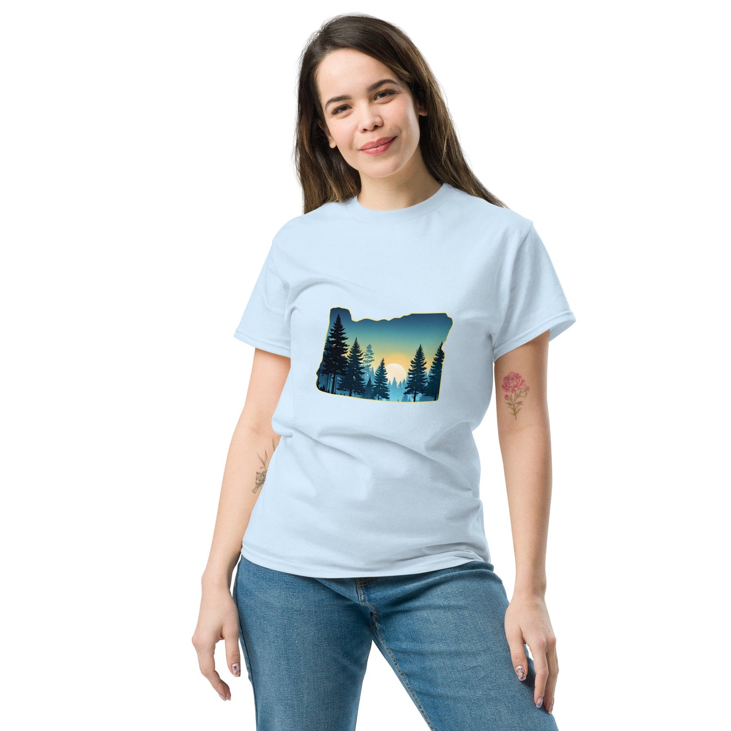 Oregon Sunset Forest Women's Classic Tee - Women's Shirts - Discovery Co.