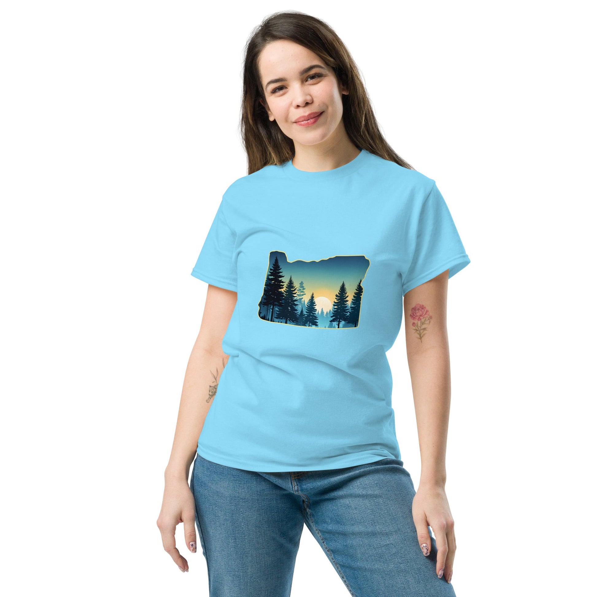 Oregon Sunset Forest Women's Classic Tee - Women's Shirts - Discovery Co.