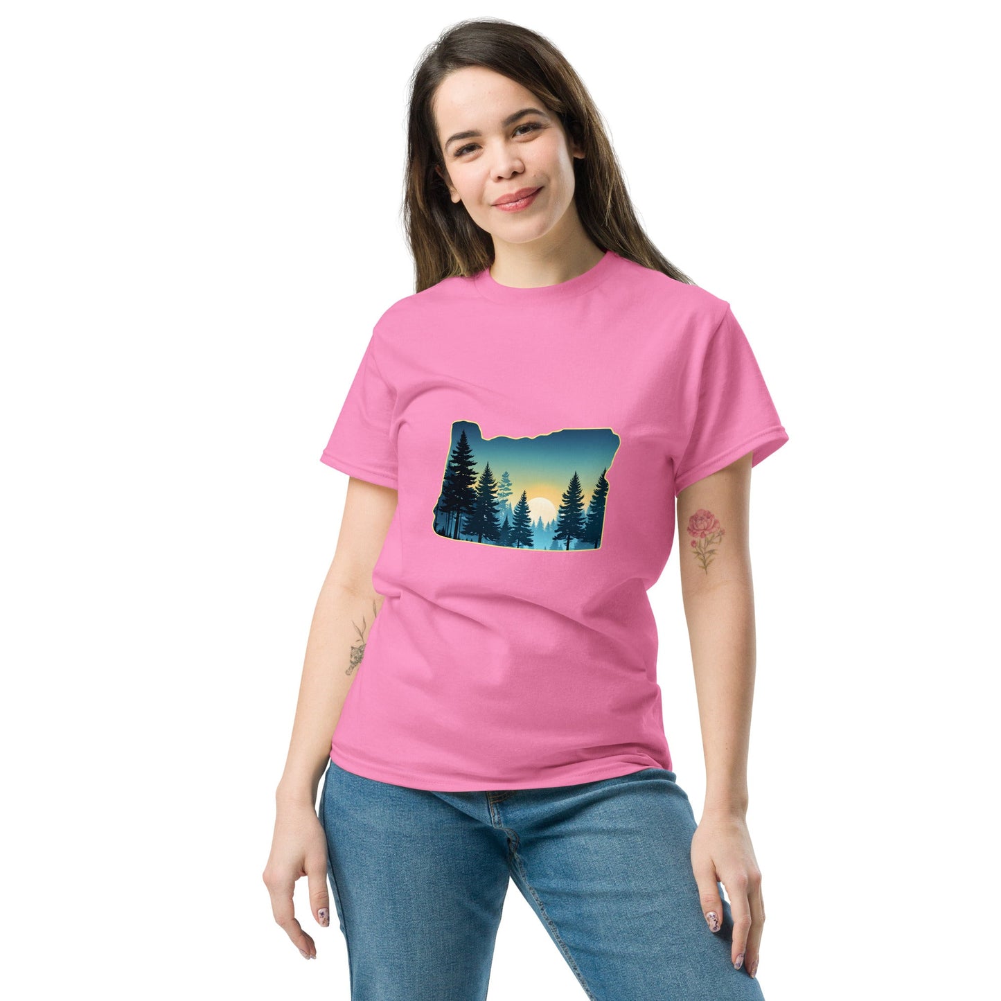 Oregon Sunset Forest Women's Classic Tee - Women's Shirts - Discovery Co.