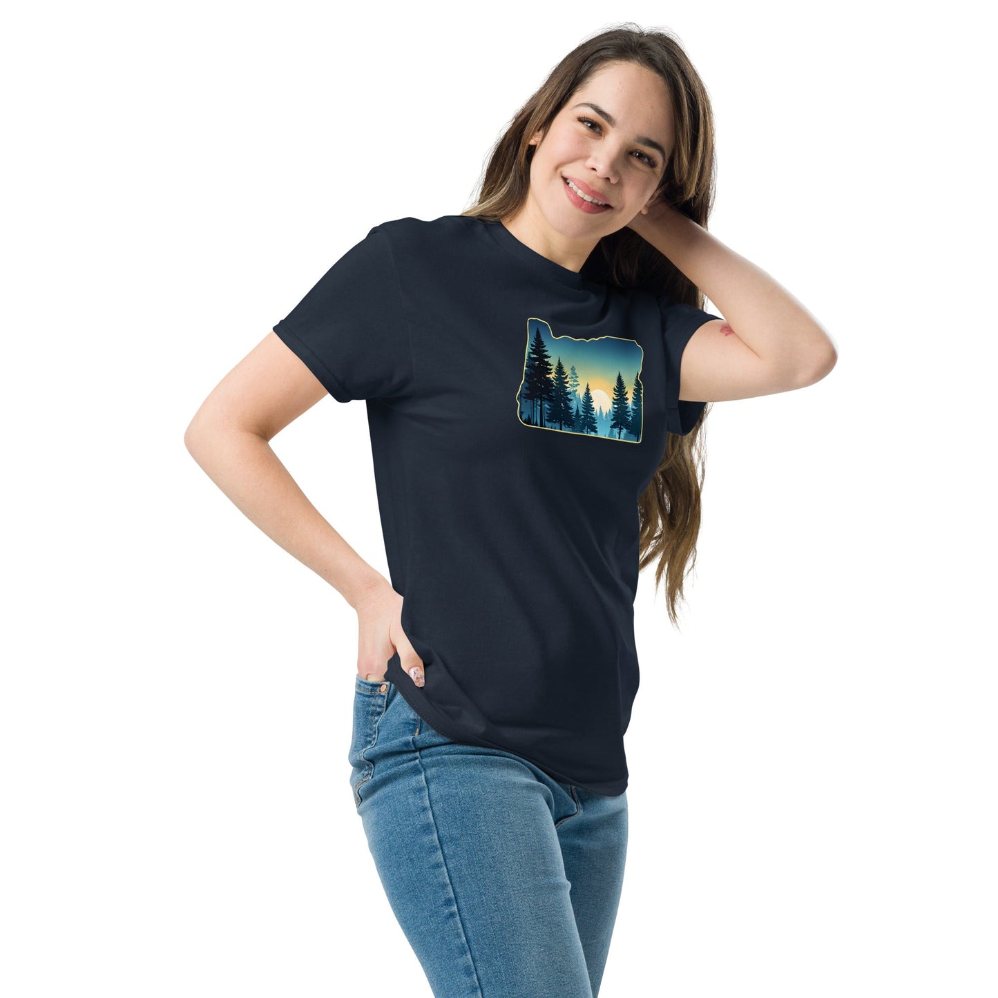Oregon Sunset Forest Women's (Unisex) Classic Tee - Women's Shirts - Discovery Co.