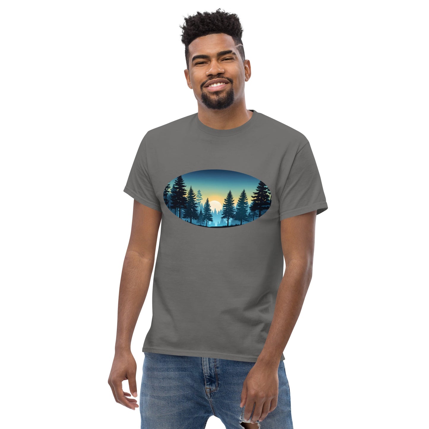 Oval Sunset Forest Men's Classic Tee - Men's Shirts - Discovery Co.