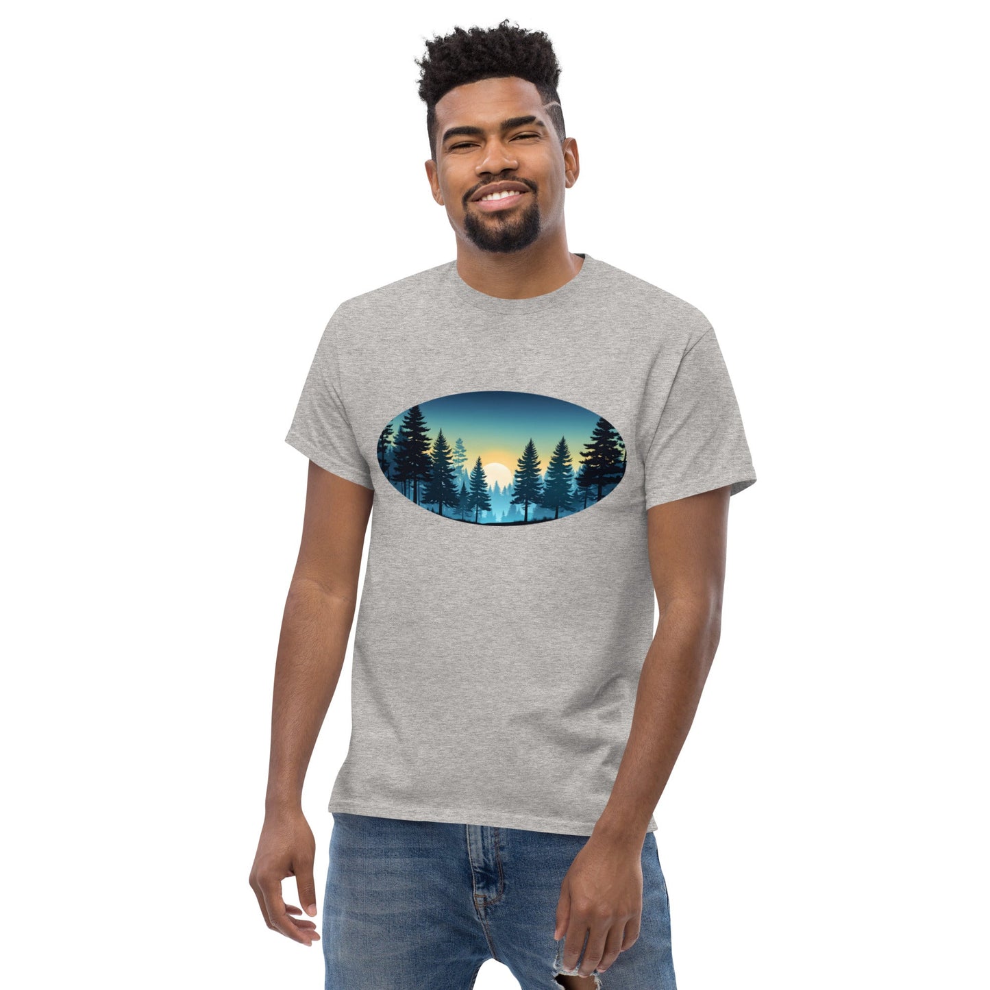 Oval Sunset Forest Men's Classic Tee - Men's Shirts - Discovery Co.