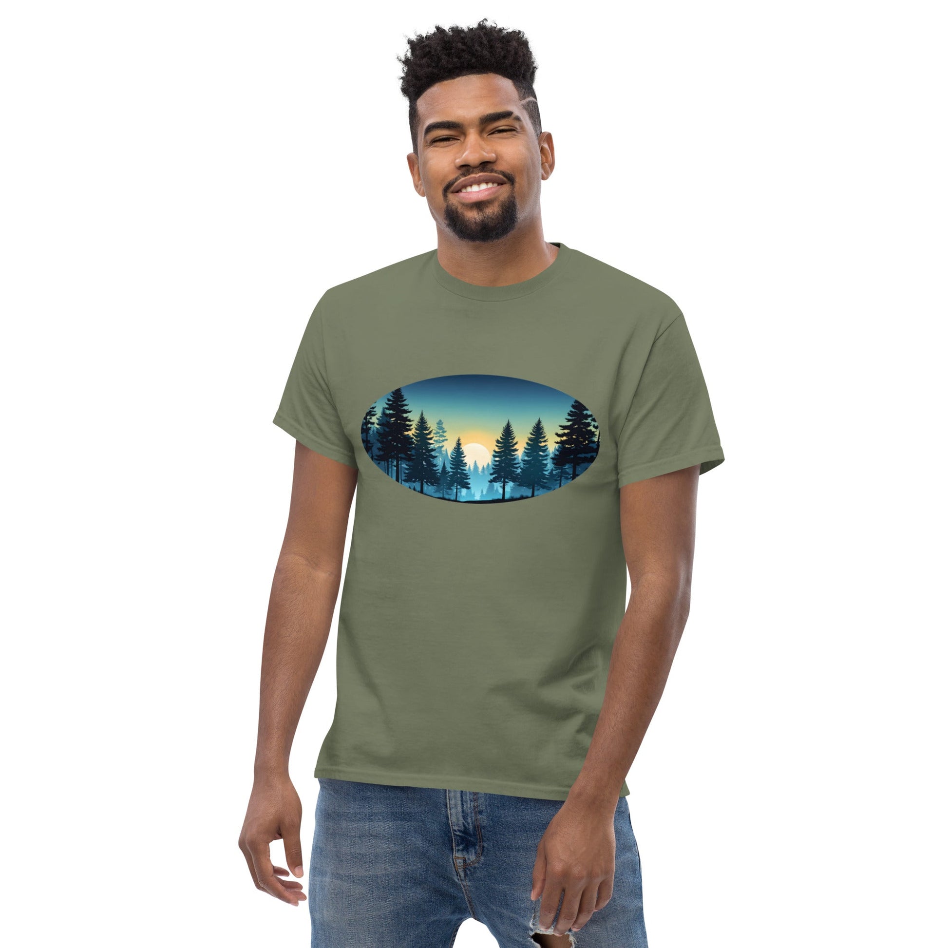 Oval Sunset Forest Men's Classic Tee - Men's Shirts - Discovery Co.