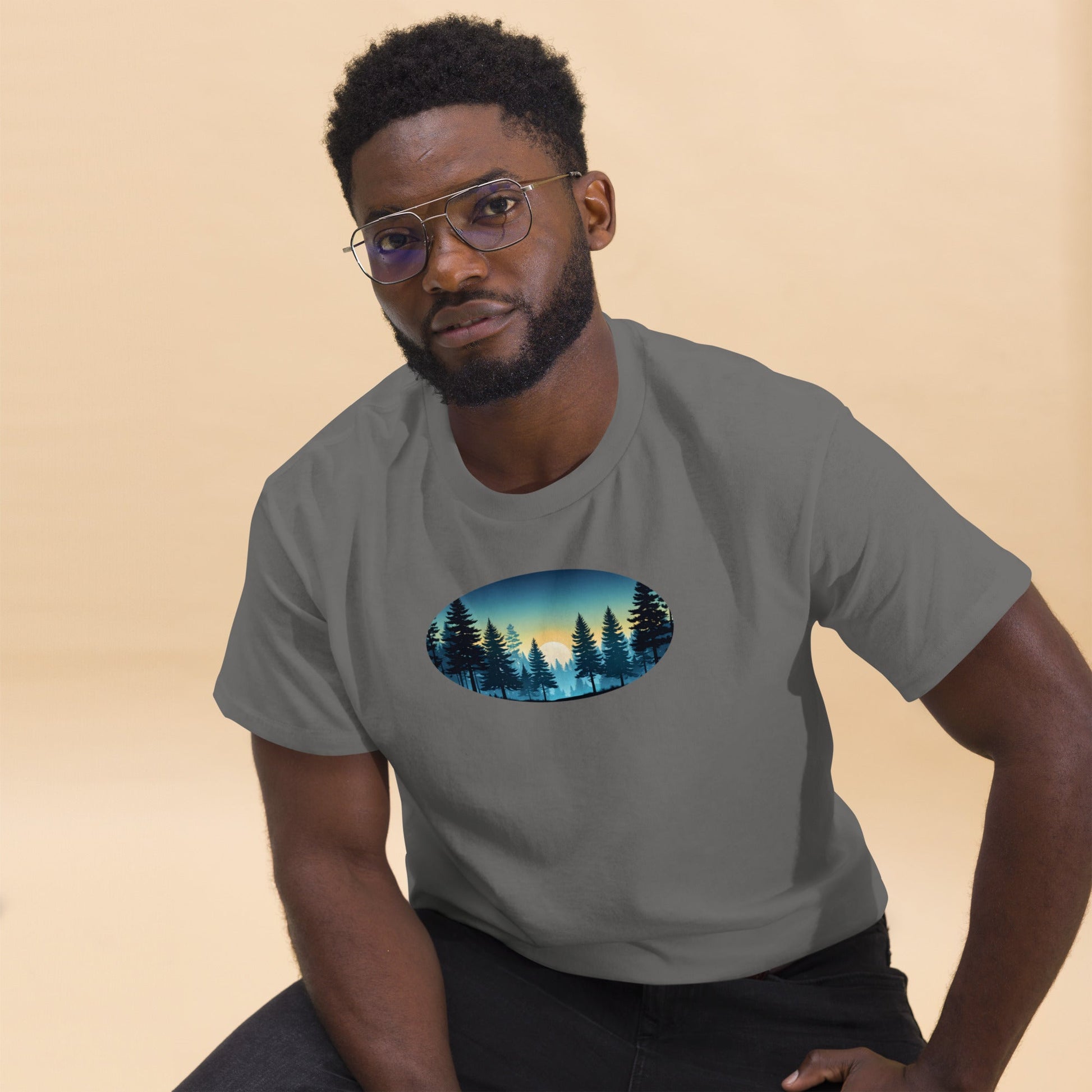Oval Sunset Forest Men's (Unisex) Classic Tee - Men's Shirts - Discovery Co.