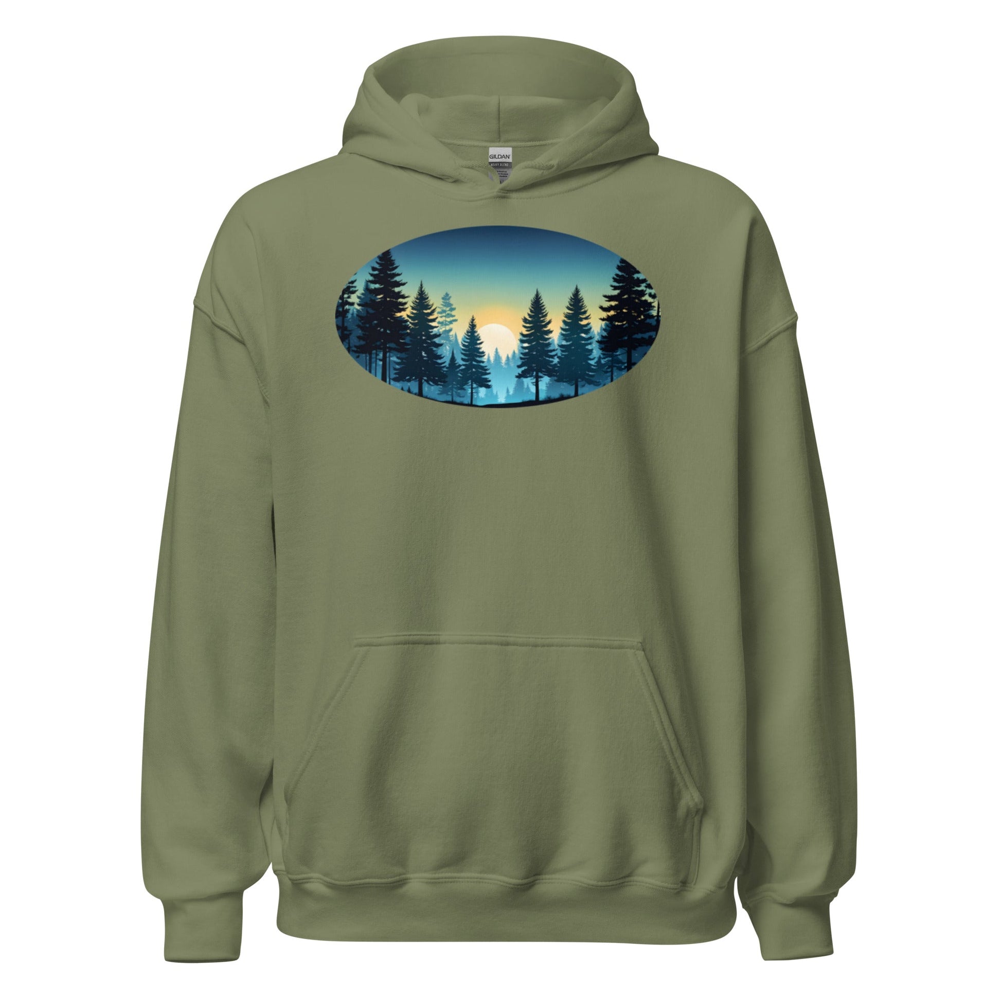 Oval Sunset Forest Men's (Unisex) Hoodie - Hoodies - Discovery Co.