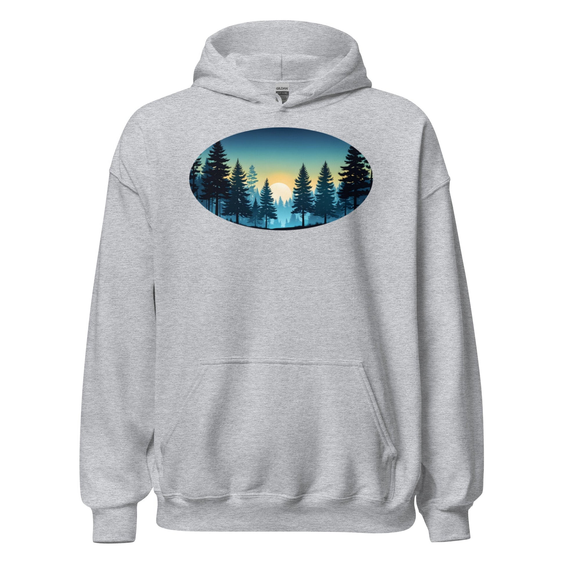 Oval Sunset Forest Men's (Unisex) Hoodie - Hoodies - Discovery Co.