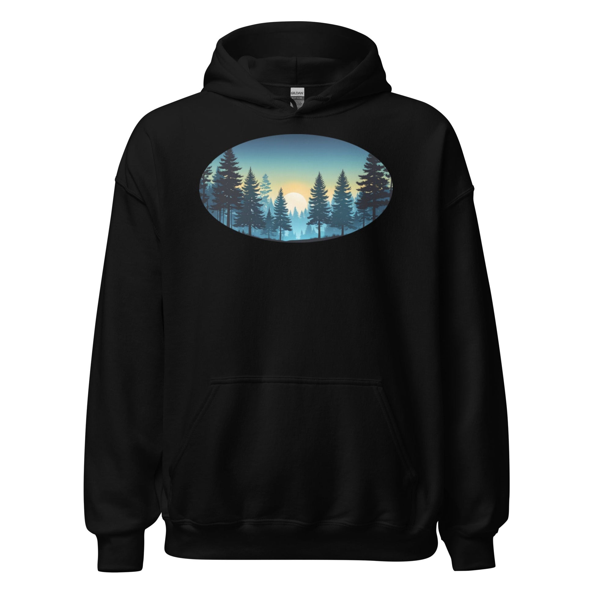 Oval Sunset Forest Men's (Unisex) Hoodie - Hoodies - Discovery Co.