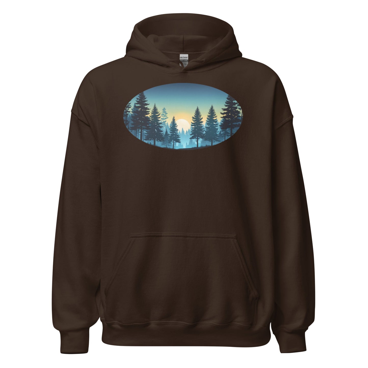 Oval Sunset Forest Men's (Unisex) Hoodie - Hoodies - Discovery Co.