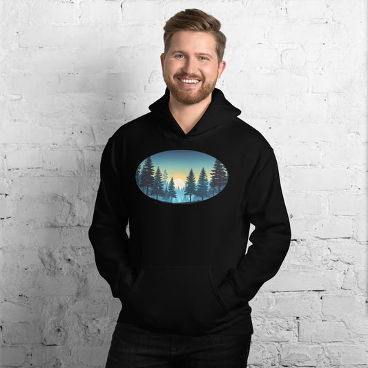 Oval Sunset Forest Men's (Unisex) Hoodie - Hoodies - Discovery Co.