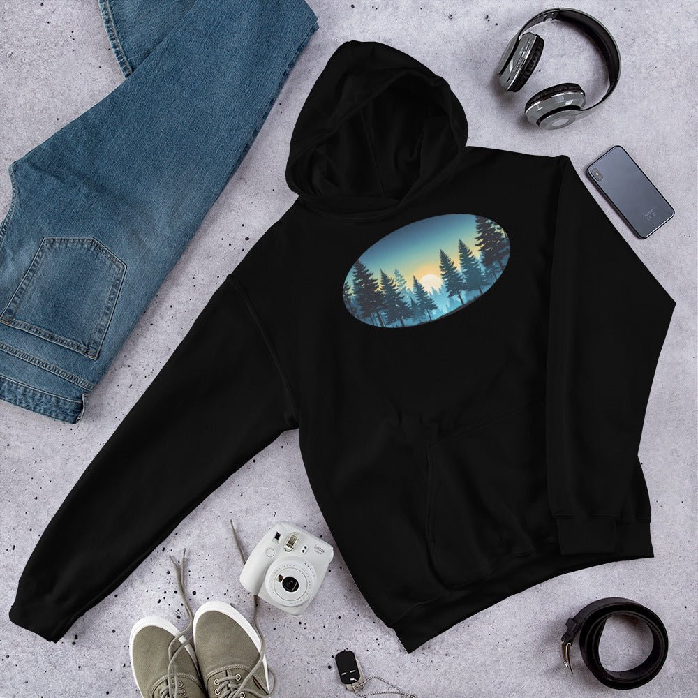 Oval Sunset Forest Men's (Unisex) Hoodie - Hoodies - Discovery Co.