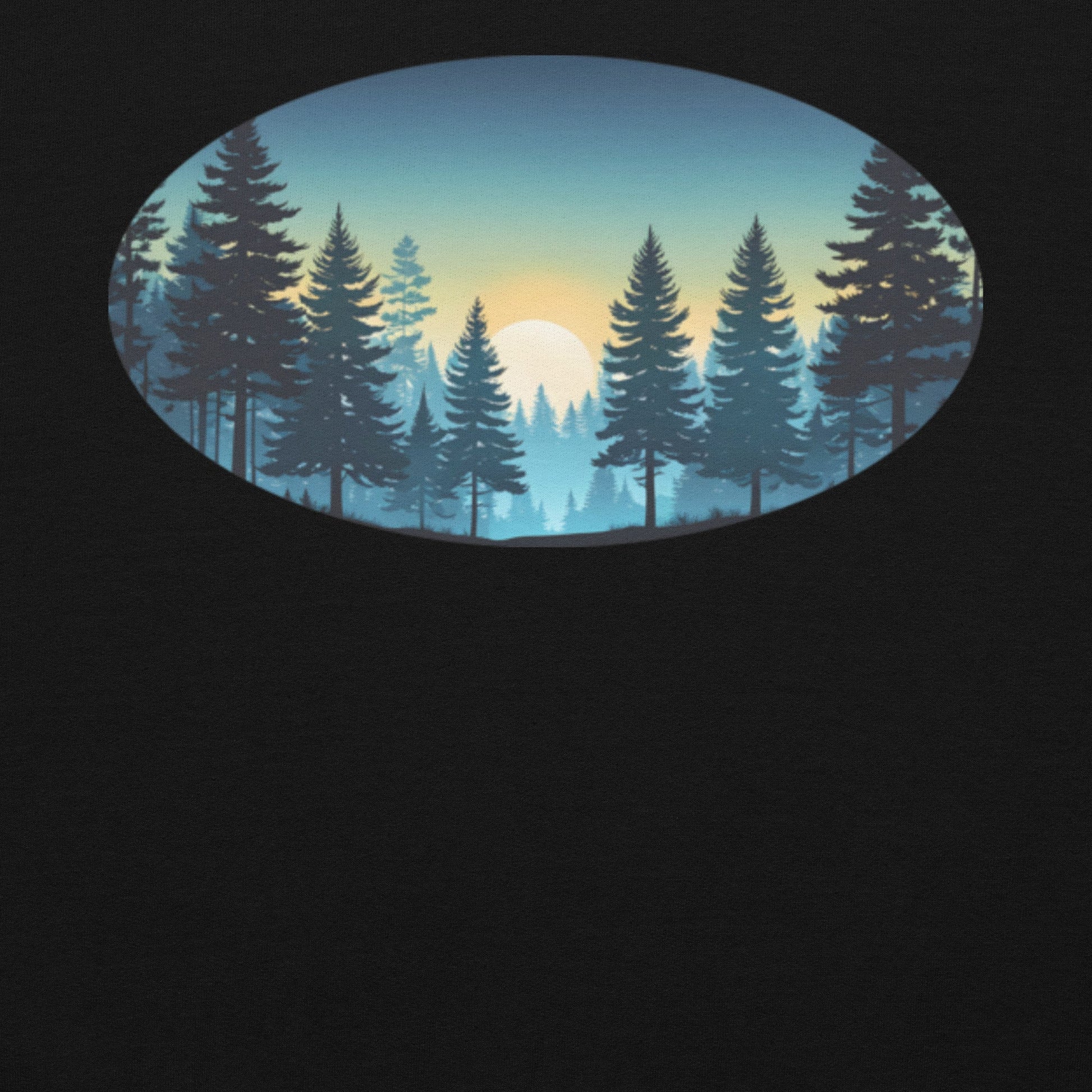 Oval Sunset Forest Men's (Unisex) Hoodie - Hoodies - Discovery Co.