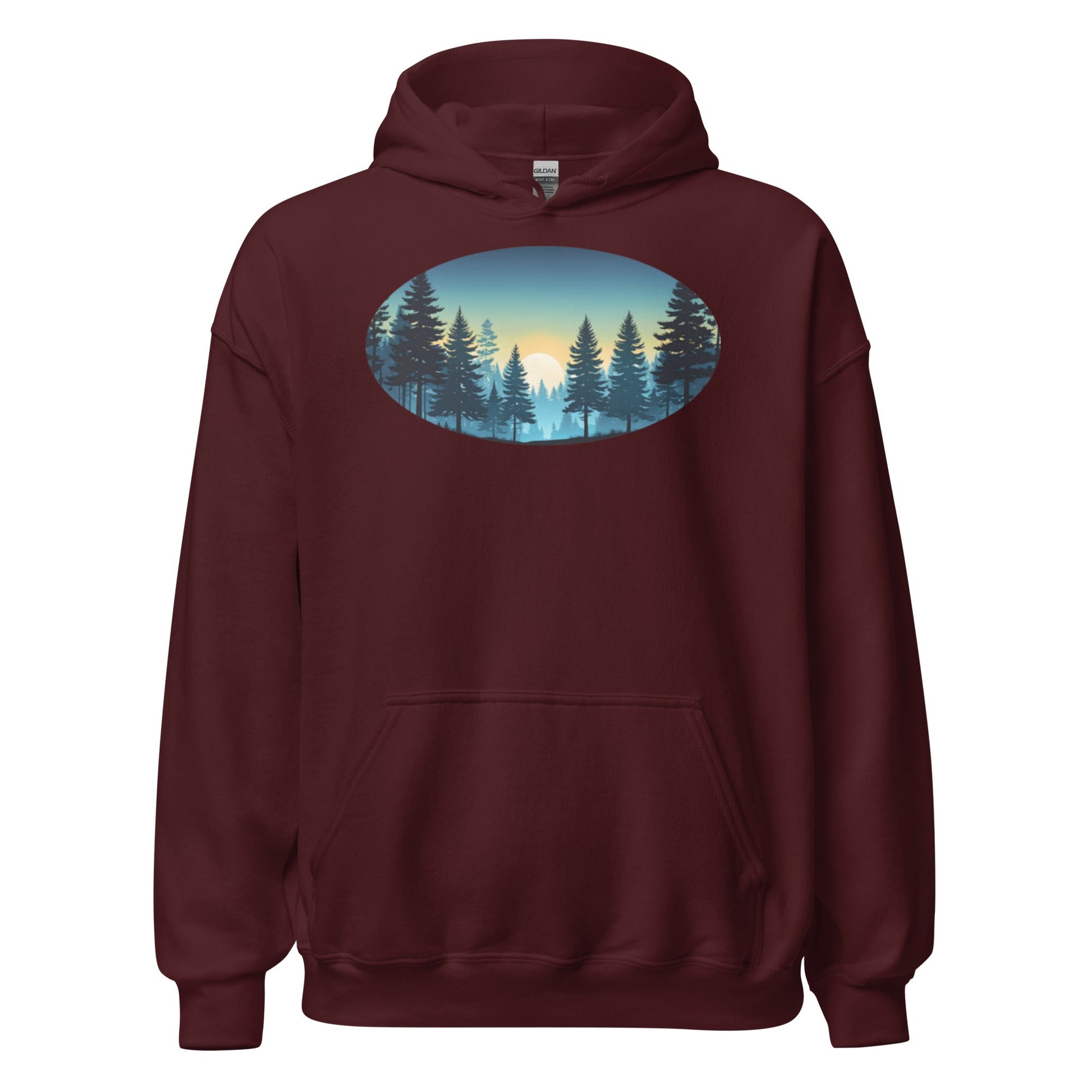 Oval Sunset Forest Men's (Unisex) Hoodie - Hoodies - Discovery Co.