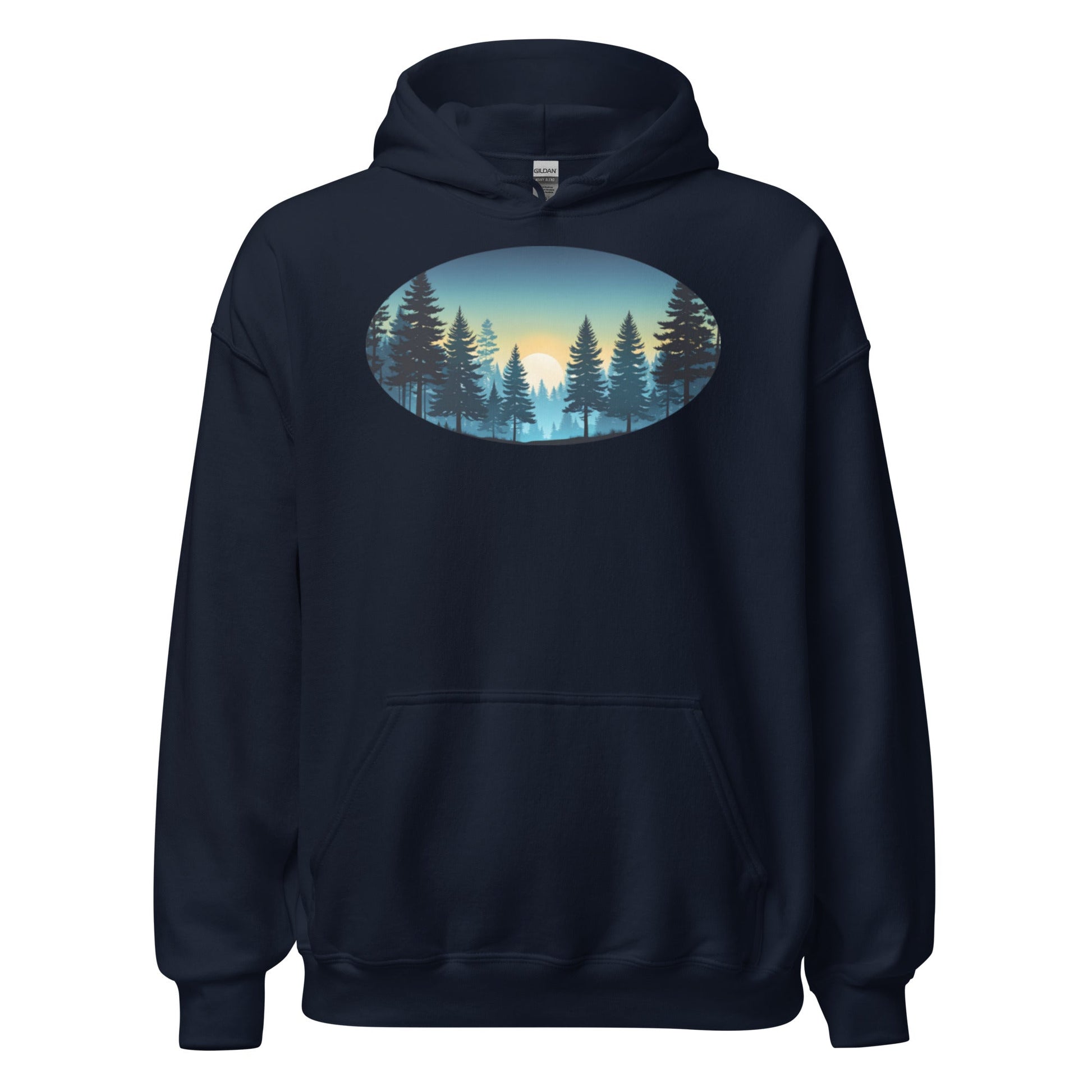 Oval Sunset Forest Men's (Unisex) Hoodie - Hoodies - Discovery Co.