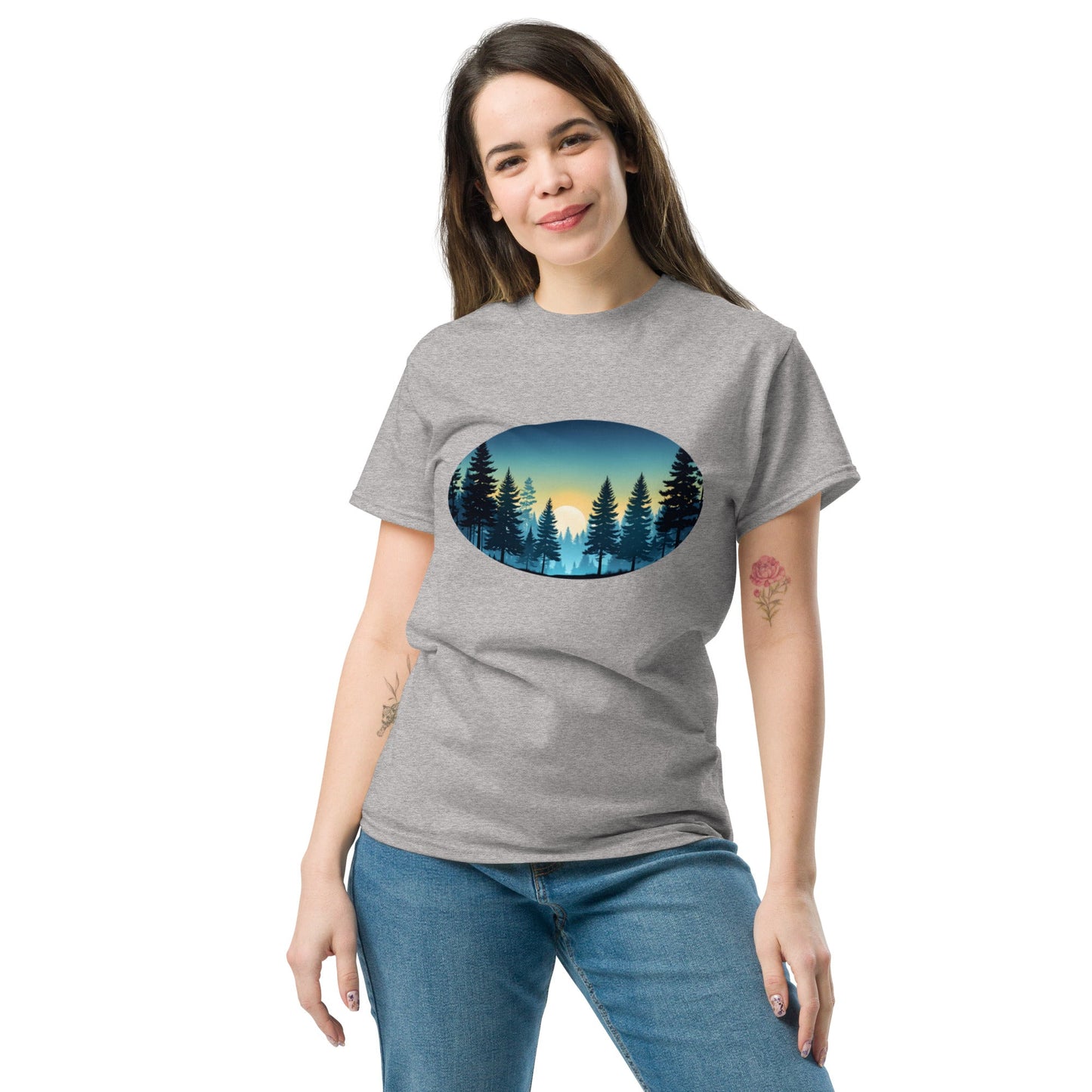 Oval Sunset Forest Women's Classic Tee - Women's Shirts - Discovery Co.