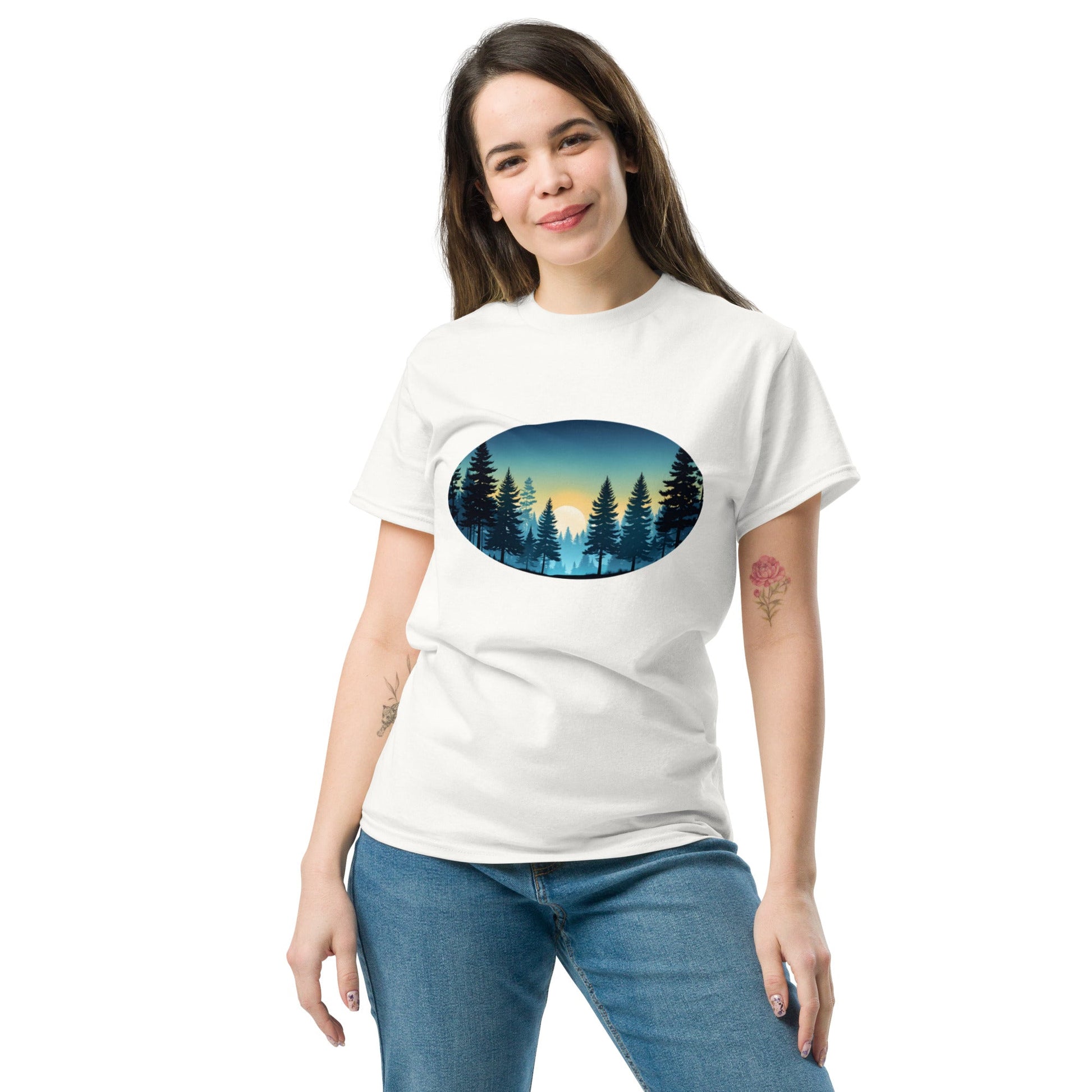 Oval Sunset Forest Women's Classic Tee - Women's Shirts - Discovery Co.