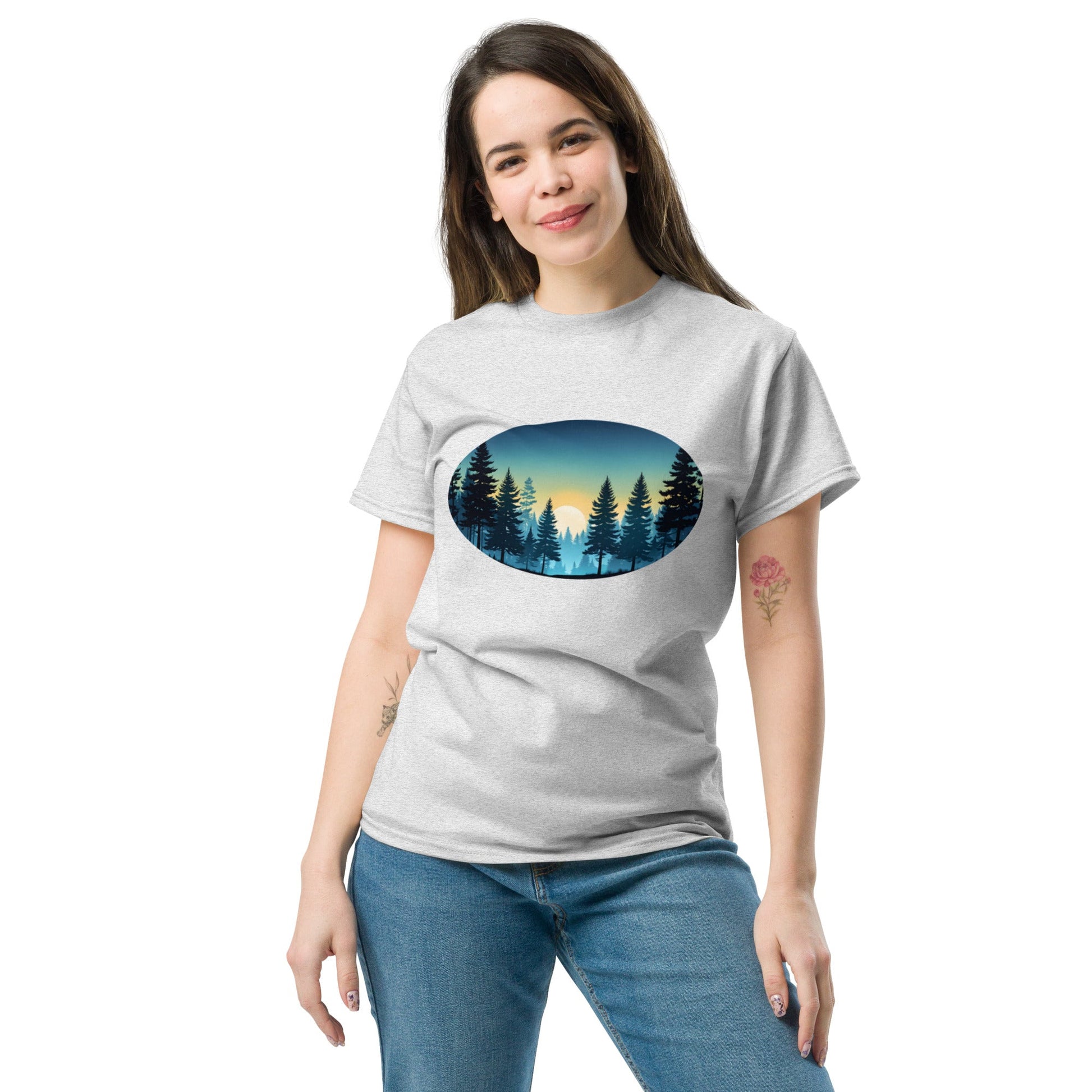 Oval Sunset Forest Women's Classic Tee - Women's Shirts - Discovery Co.