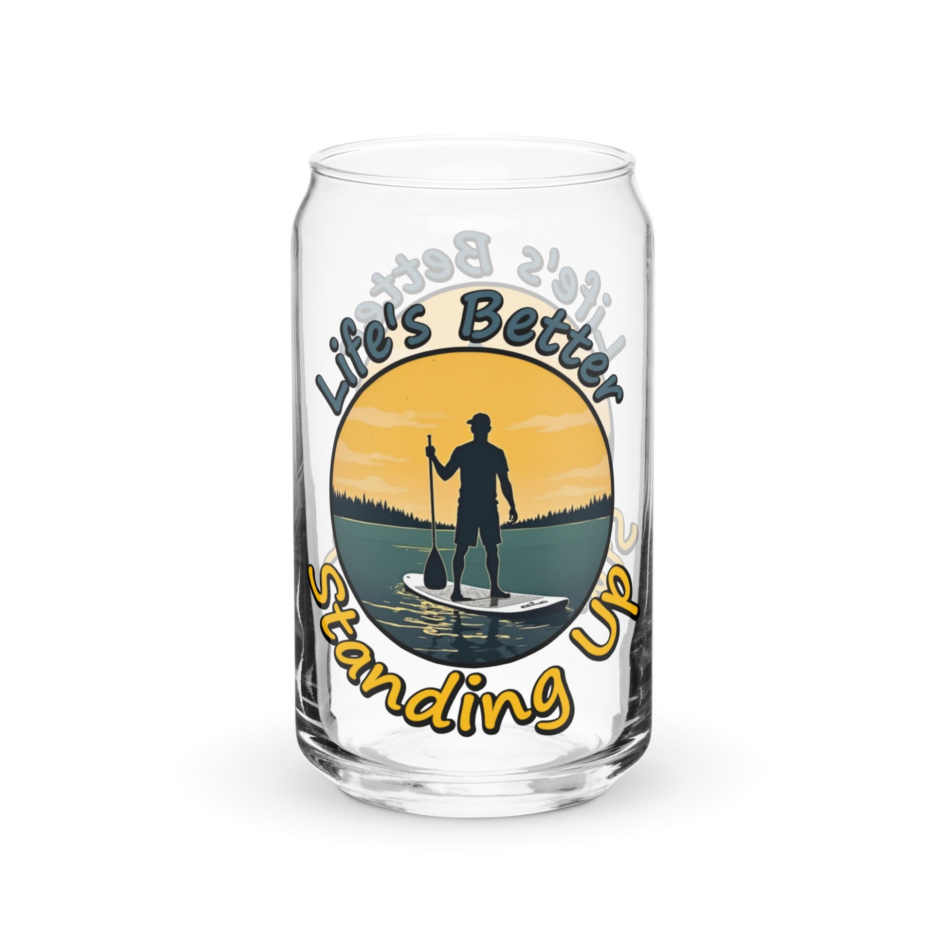 Paddle Boarding "Life's Better Standing Up" Can - Shaped Glass - Can - Shaped Glass - Discovery Co.