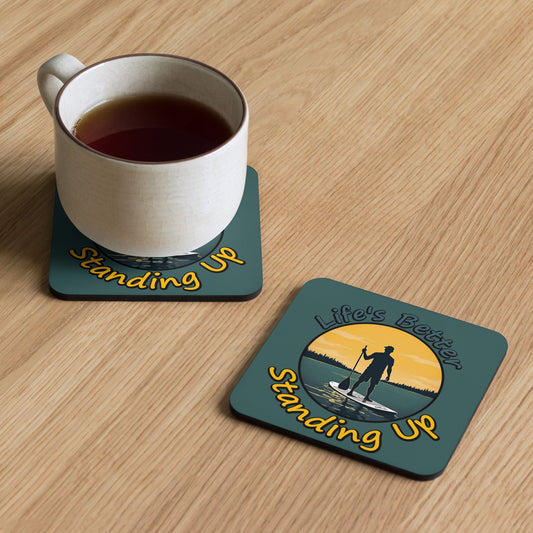 Paddle Boarding "Life's Better Standing Up" Cork - Back Coaster - Coasters - Discovery Co.