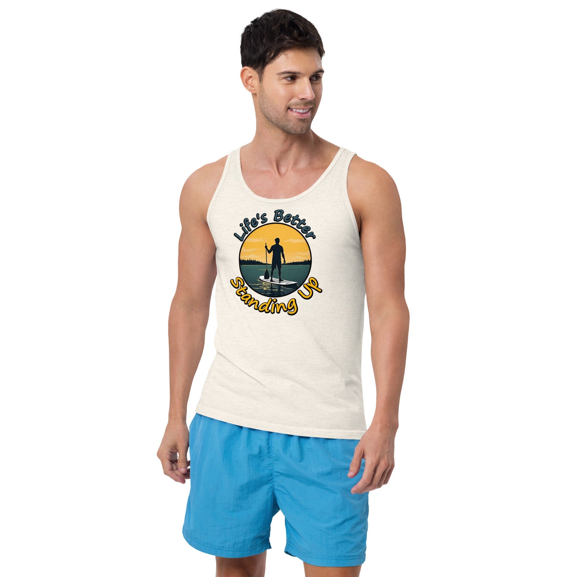 Paddle Boarding "Life's Better Standing Up" Men's Tank Top - Men's Shirts - Discovery Co.