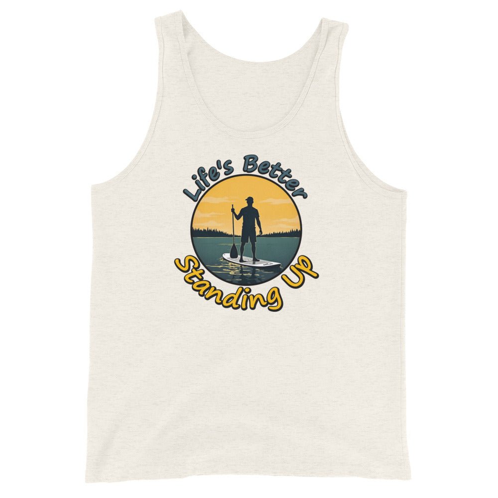 Paddle Boarding "Life's Better Standing Up" Men's Tank Top - Men's Shirts - Discovery Co.