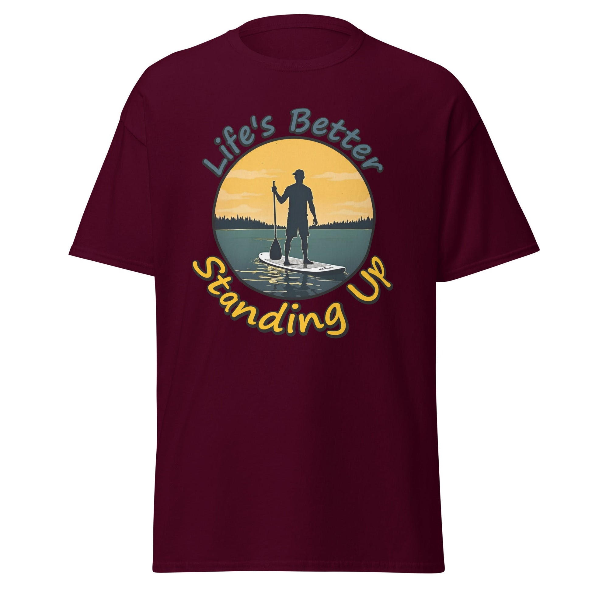 Paddle Boarding "Life's Better Standing Up" Men's (Unisex) Classic Tee - Men's Shirts - Discovery Co.