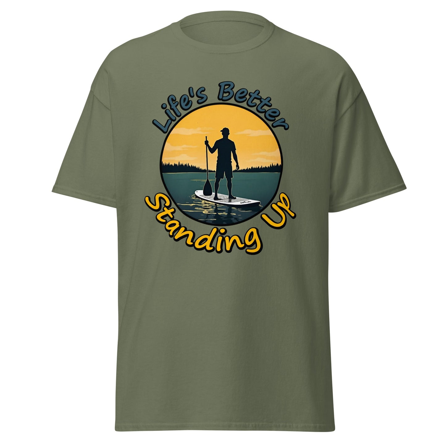 Paddle Boarding "Life's Better Standing Up" Men's (Unisex) Classic Tee - Men's Shirts - Discovery Co.